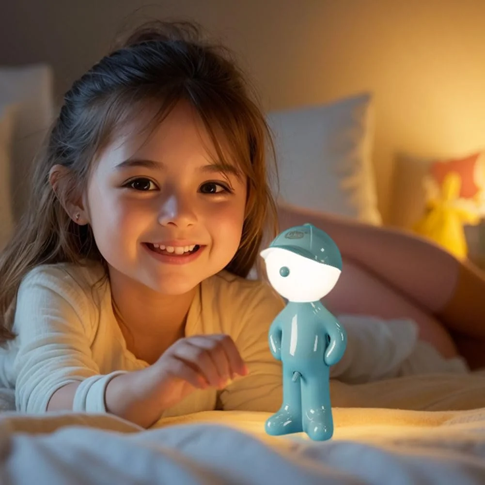 Настільна лампа Umikk Creative A Little Shy Man світлодіодна креативна з абажуром Синій, фото №5