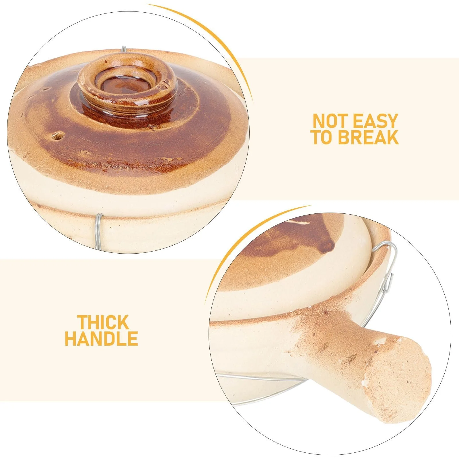 Кастрюля керамическая BESPORTBLE 0.8 л с ручкой, фото №3