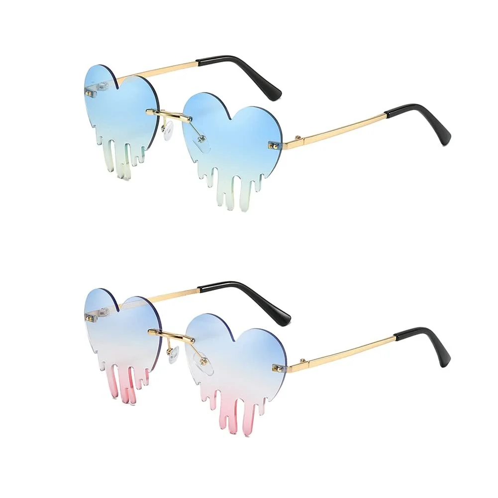 Солнцезащитные очки Сердце Miotlsy 2 шт, Двухцветные, Цветовой микс, фото №1