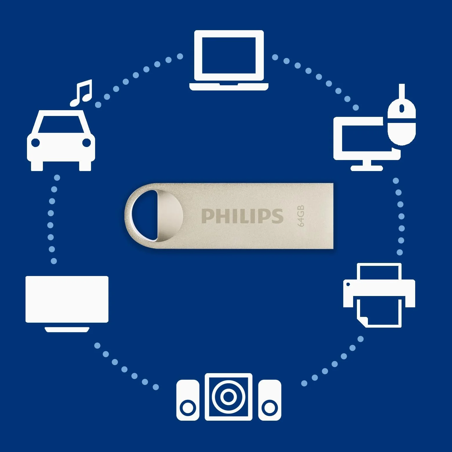 USB-накопичувач Philips Moon Edition High Speed 2.0 64 GB Сріблястий, фото №4 USB-накопичувач Philips Moon Edition High Speed 2.0 64 GB Сріблястий, фото №4