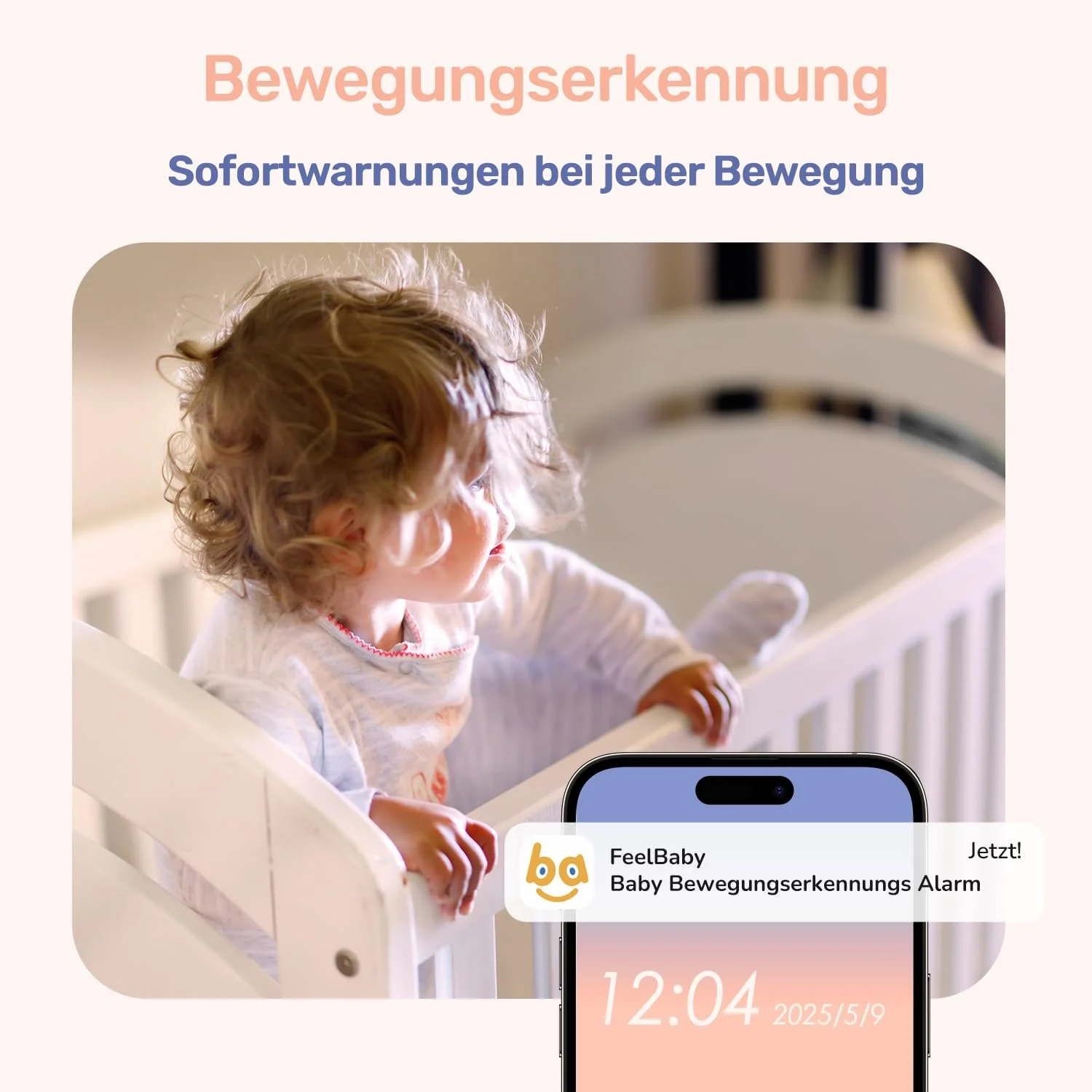 Відеоняня jeeber 4 дюйми IPS WLAN 360° 500 м Zoom App, фото №4