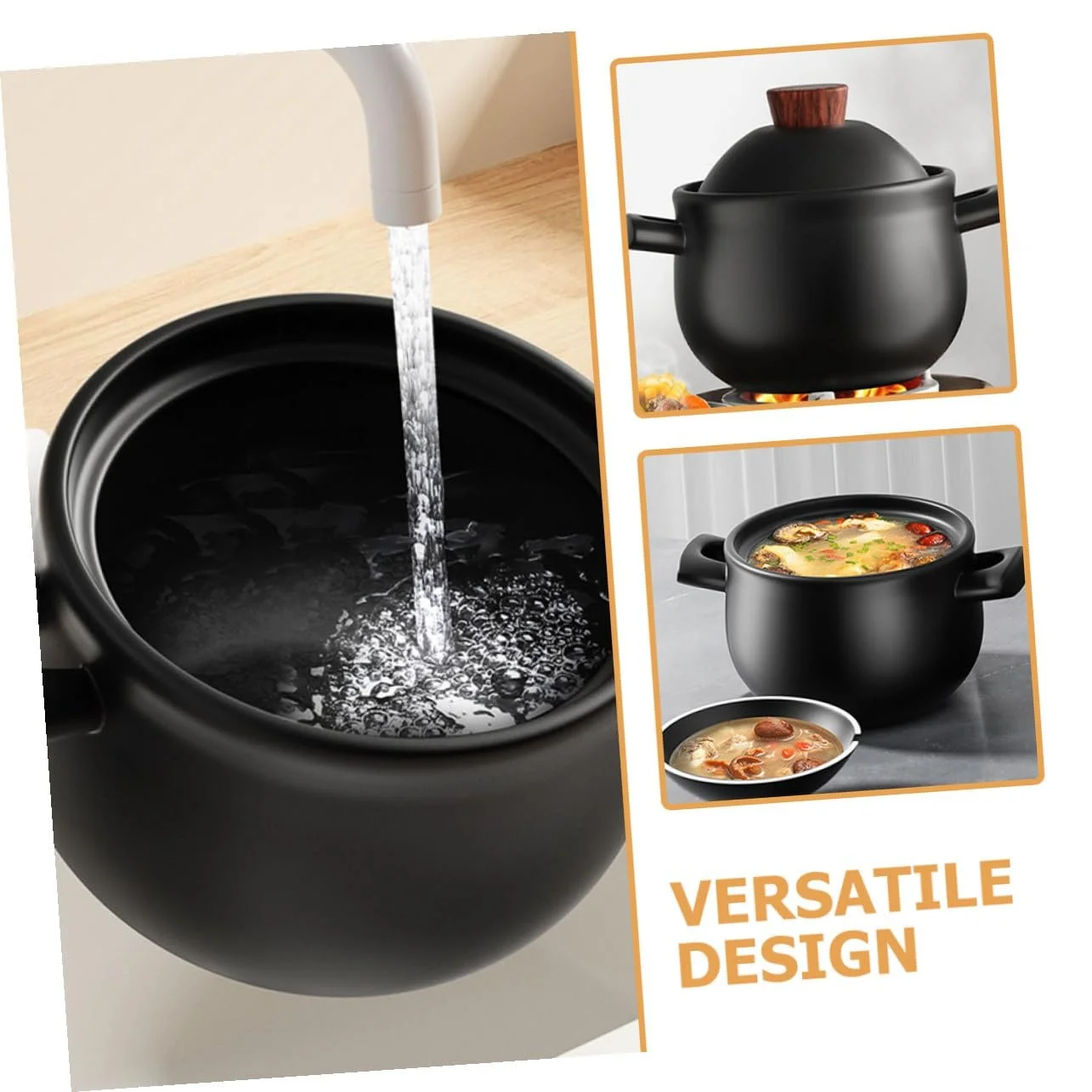 Кастрюля для супа керамическая с крышкой 1.8 л, фото №3