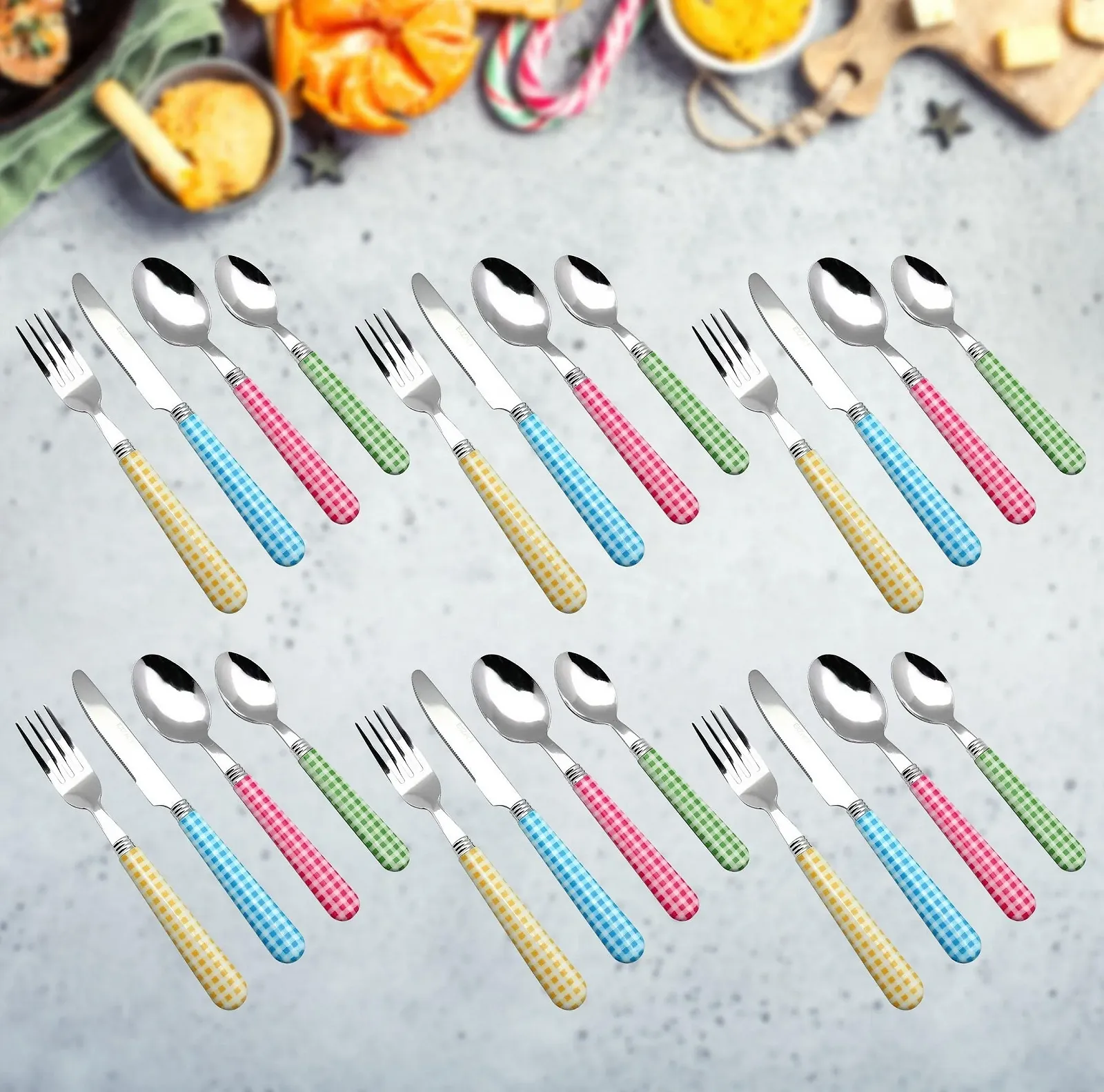 Набір столових приборів Exzact Color з нержавіючої сталі, 24 предмети, фото №6 Набір столових приборів Exzact Color з нержавіючої сталі, 24 предмети, фото №6