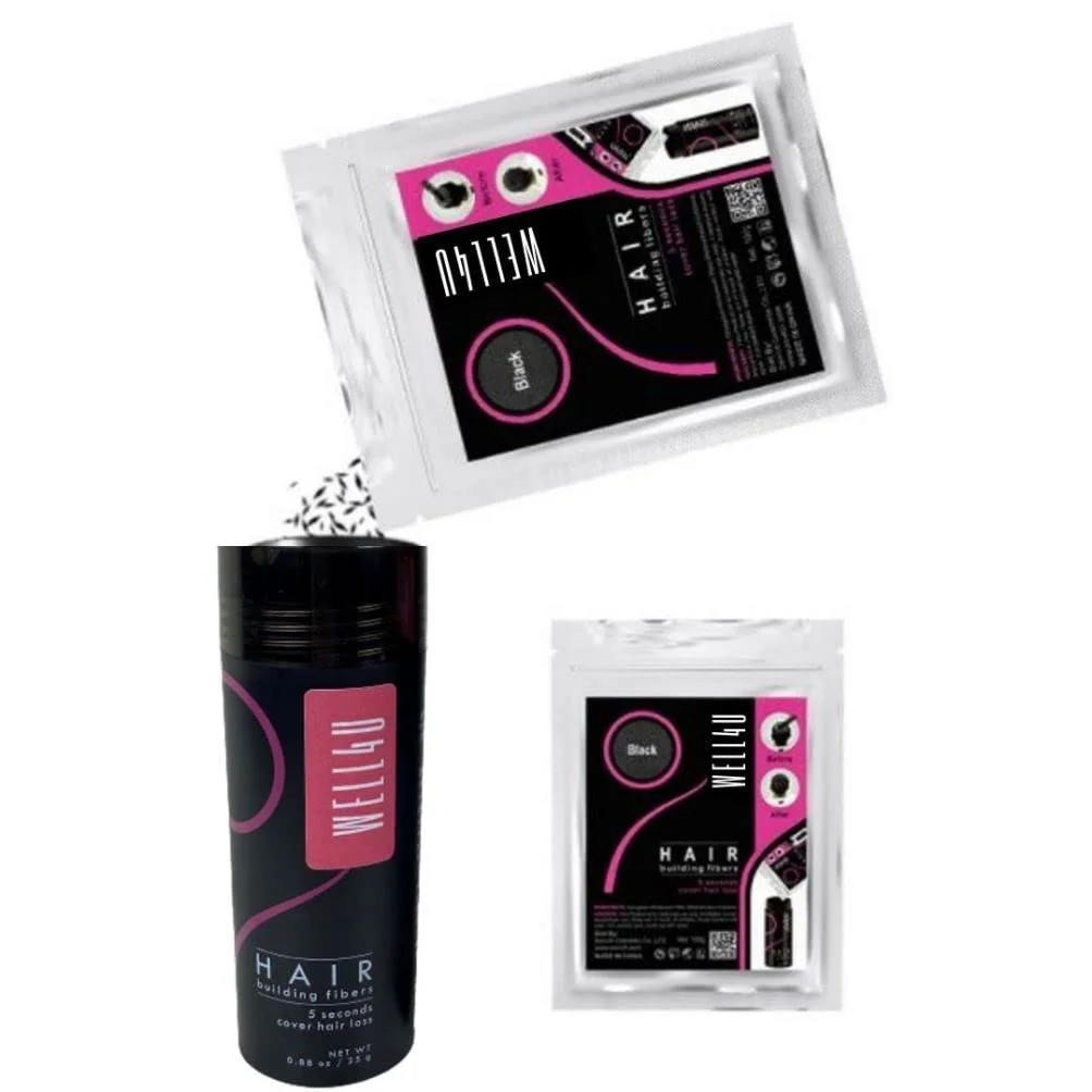 Філер для волосся WELL4U Розсіяне волосся, Тонке волосся, Для потовщення волосся, 10 кольорів, 25 г (Сірий, 25 г), фото №5