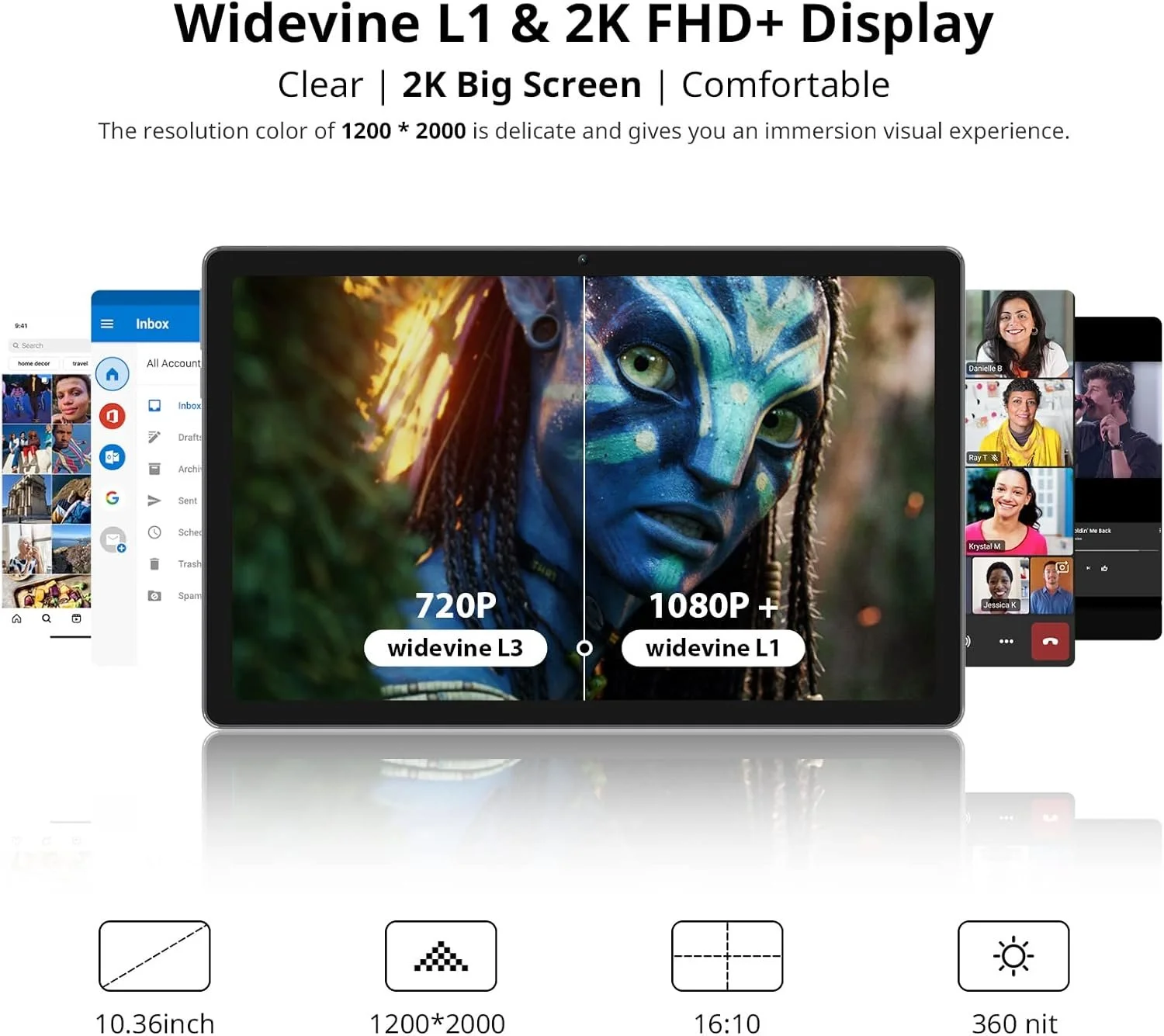 Планшет 10.4" Full HD Blackview Tab 11 8/128Gb 4G 2-SIM 8 ядер Android 11 6580 mAh Серый, фото №2