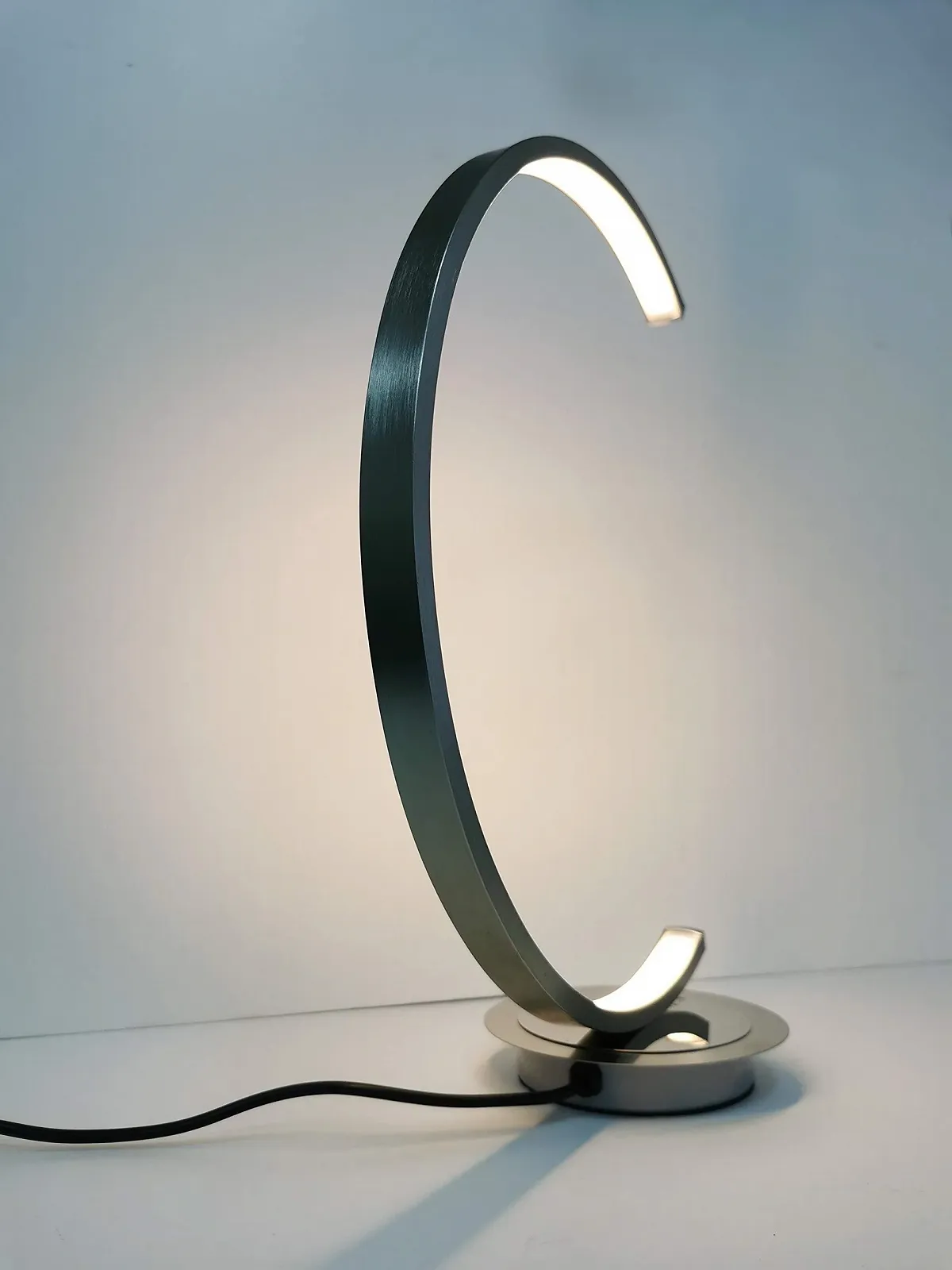 Настільна лампа Trango Moonlight 2019-01XL Dimmable LED напівкругла 1x 12 Вт 3000 К Матовий нікель, фото №3