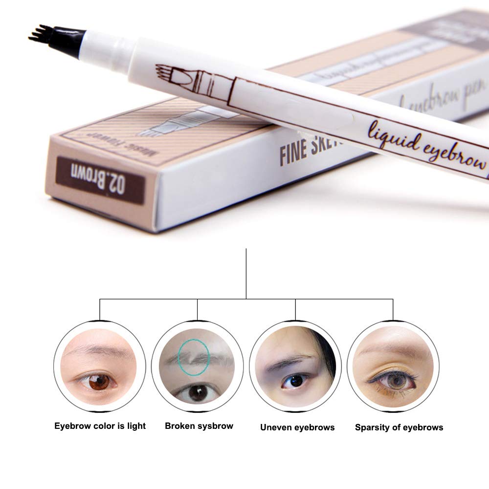Pen 3D Eyebrow Tattoo Waterproof Long-Lasting Microblading with Micro-Fork Tip Applicator, фото №5