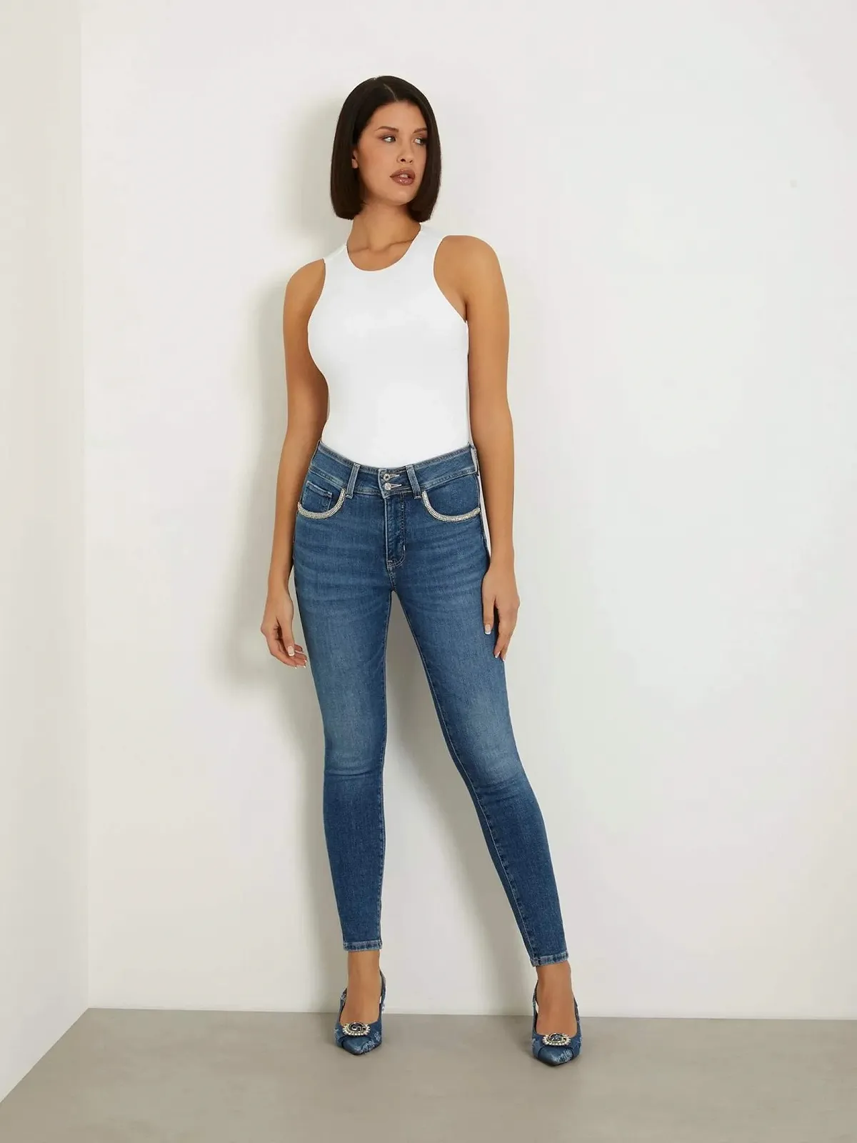 Жіночі джинсові штани Guess Skinny Fit Синій - 27, фото №1