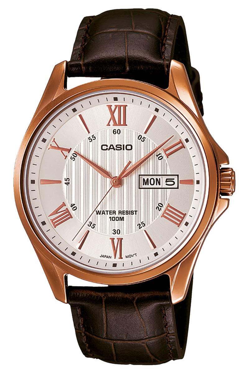 Часы Casio MTP-1384L-7AVEF полосы коричневый, фото №1 Часы Casio MTP-1384L-7AVEF полосы коричневый, фото №1