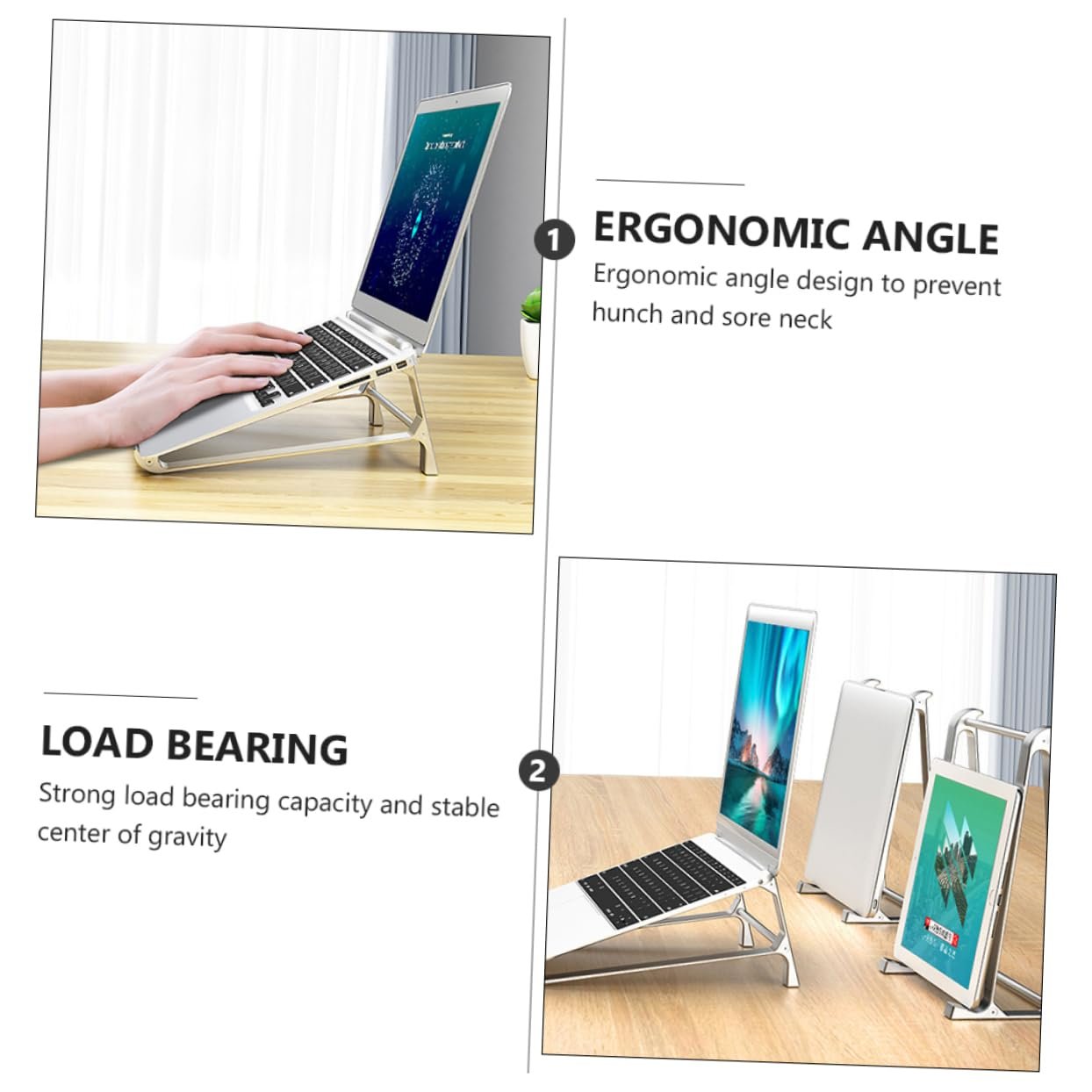 Подставка для ноутбука NUOBESTY Алюминиевый сплав Серебристый, фото №6