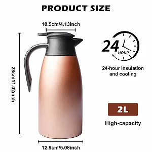 Термос-кавник з нержавіючої сталі 2 л, рожевий synthetic.ua - Фото 1