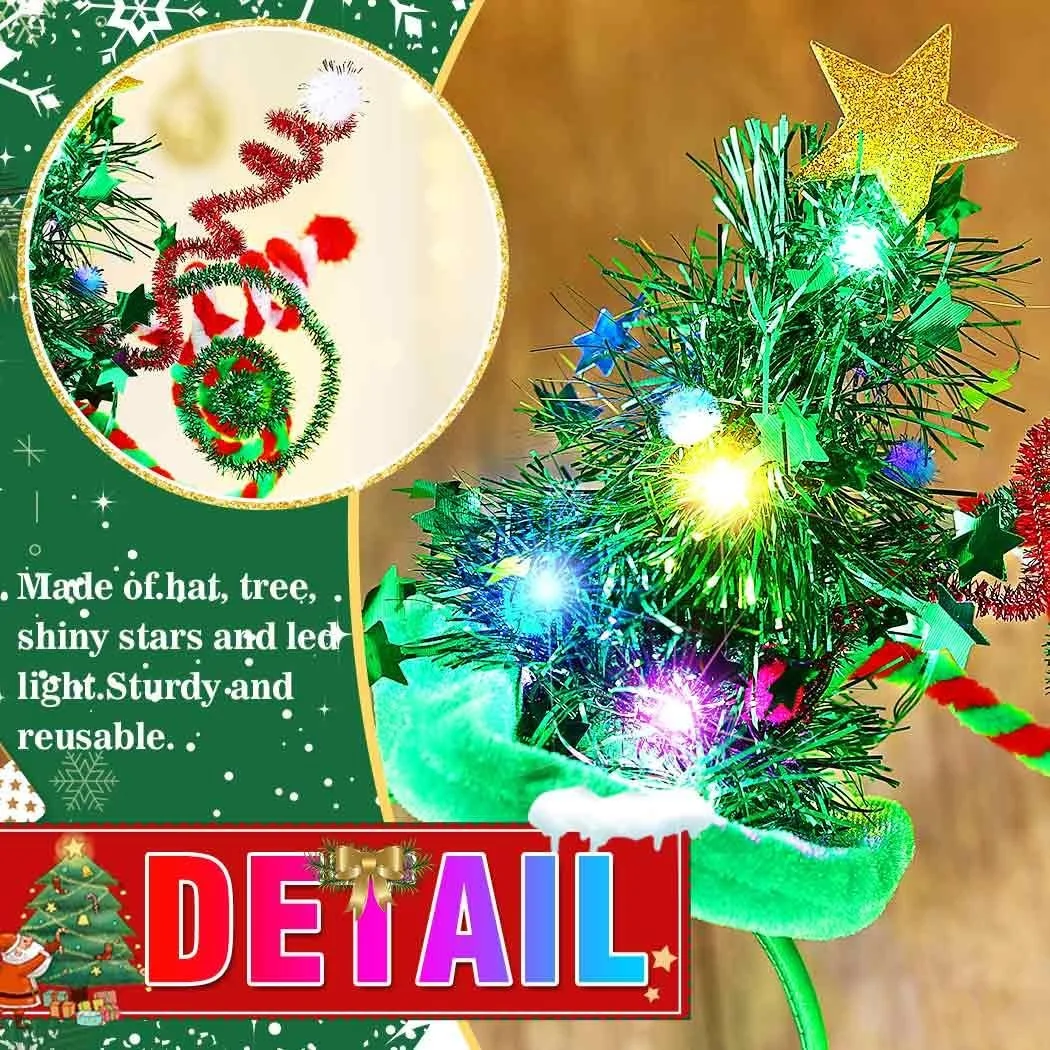 Обруч для волосся Капелюх Різдвяний Zoestar LED, фото №4