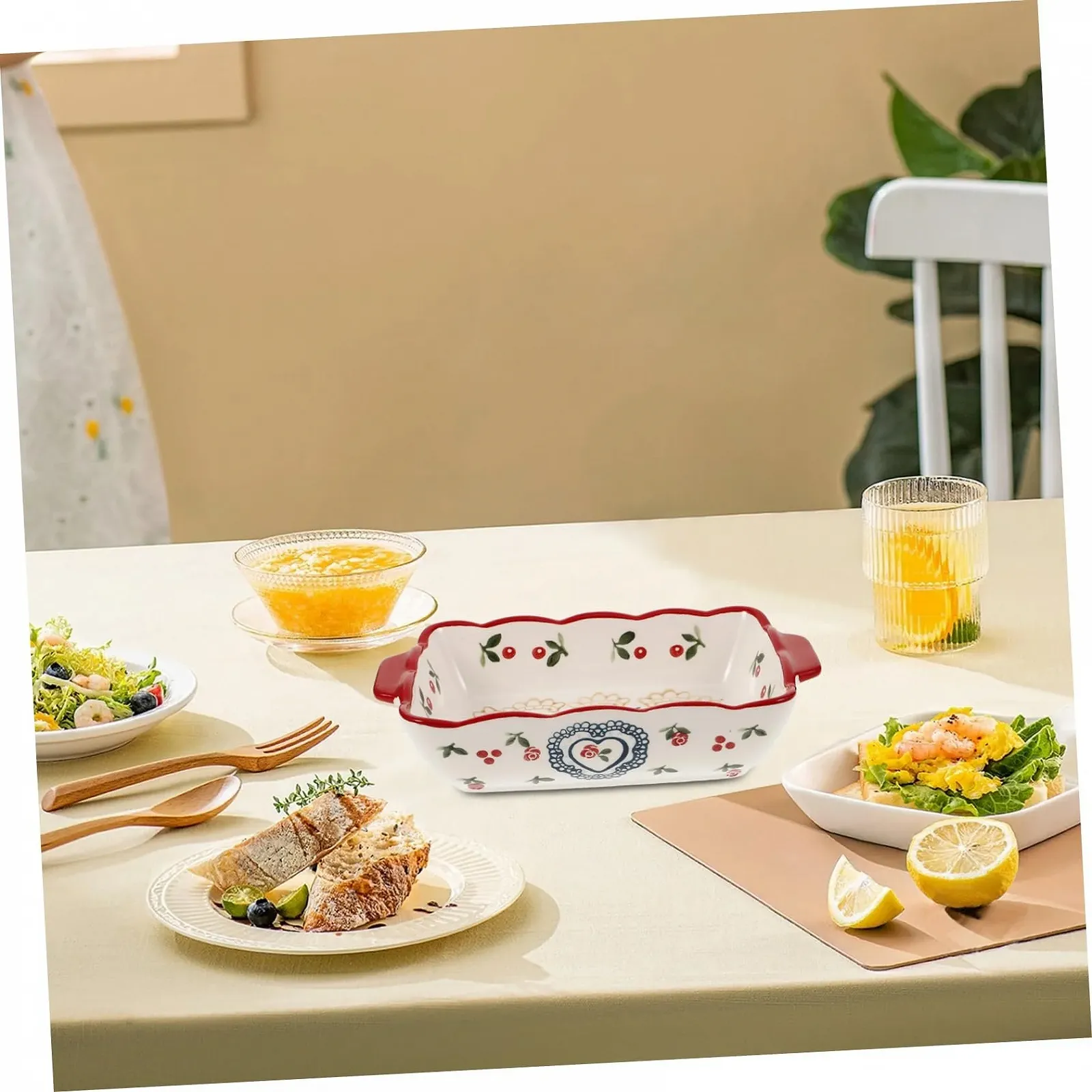 Форма для запікання BESTOYARD керамічна прямокутна з ручками, фото №8