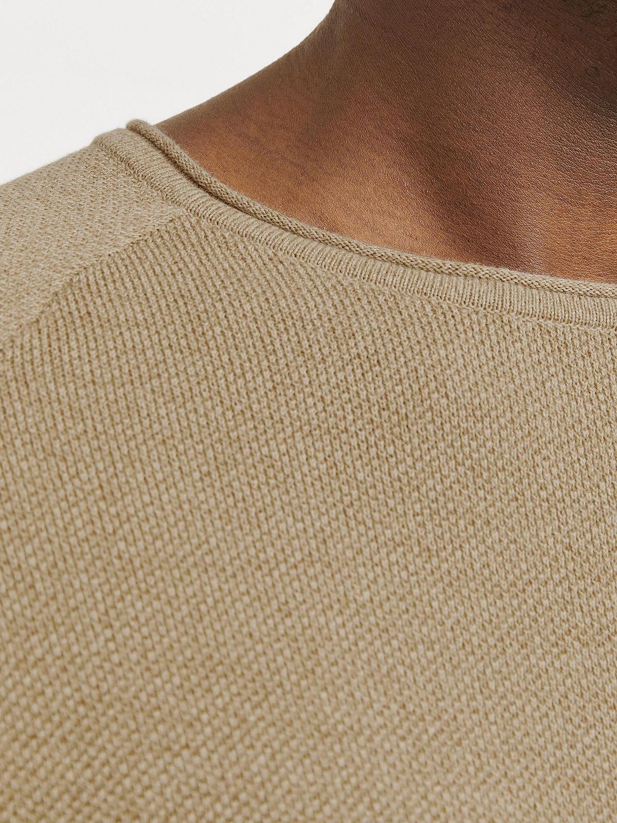 Вязаний пуловер JACK & JONES JJEHILL, чоловічий, з круглим вирізом, базова модель, з довгими рукавами, бавовняна сорочка, фото №5