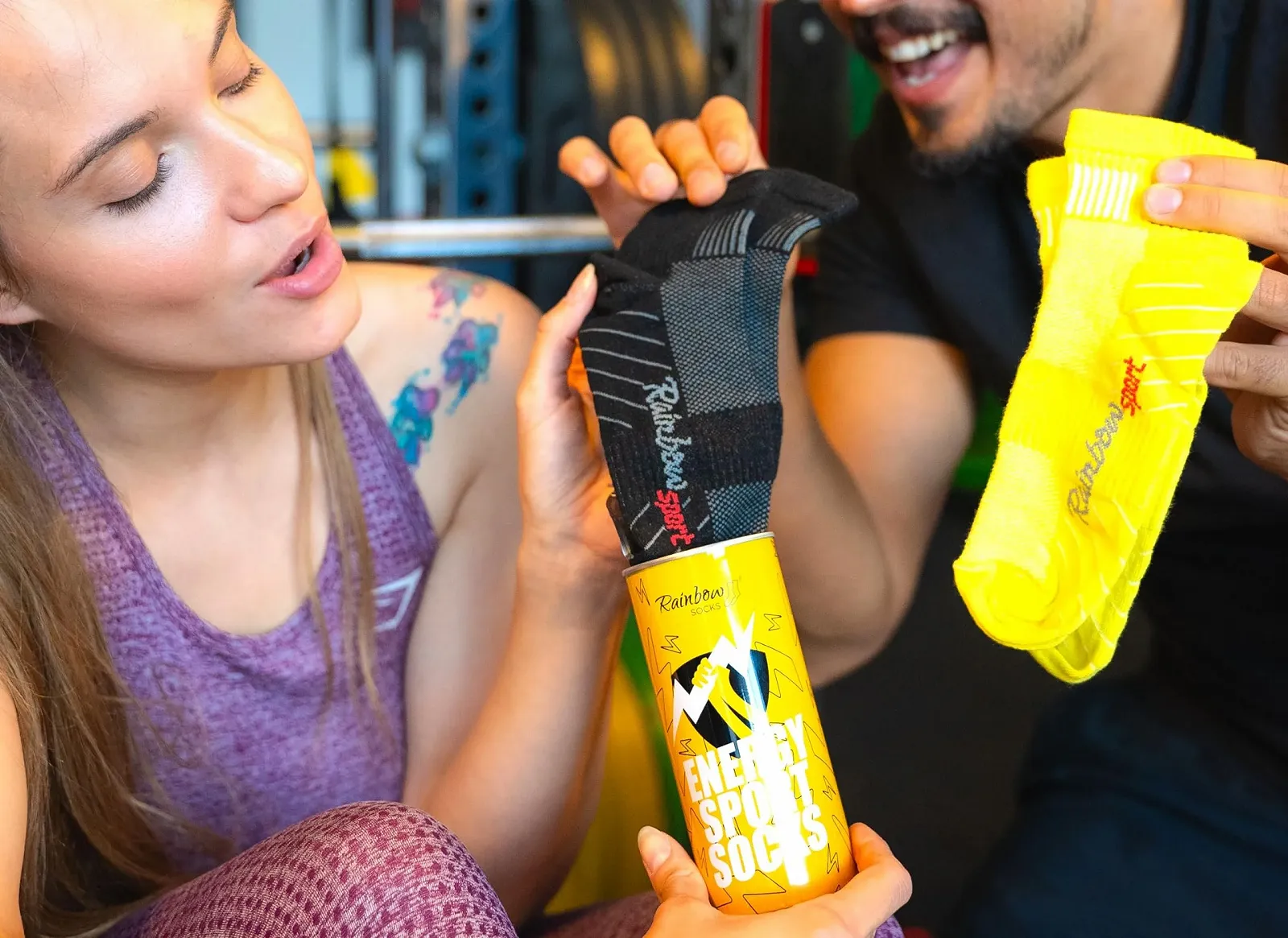 Шкарпетки Energy Drink Sport Rainbow Socks для жінок та чоловіків - 2 пари, фото №4