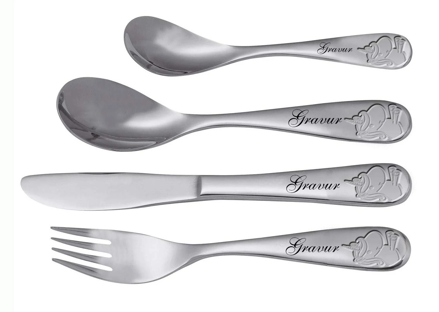 Столові прибори Unicorn з гравіюванням Iмені, фото №2 Столові прибори Unicorn з гравіюванням Iмені, фото №2