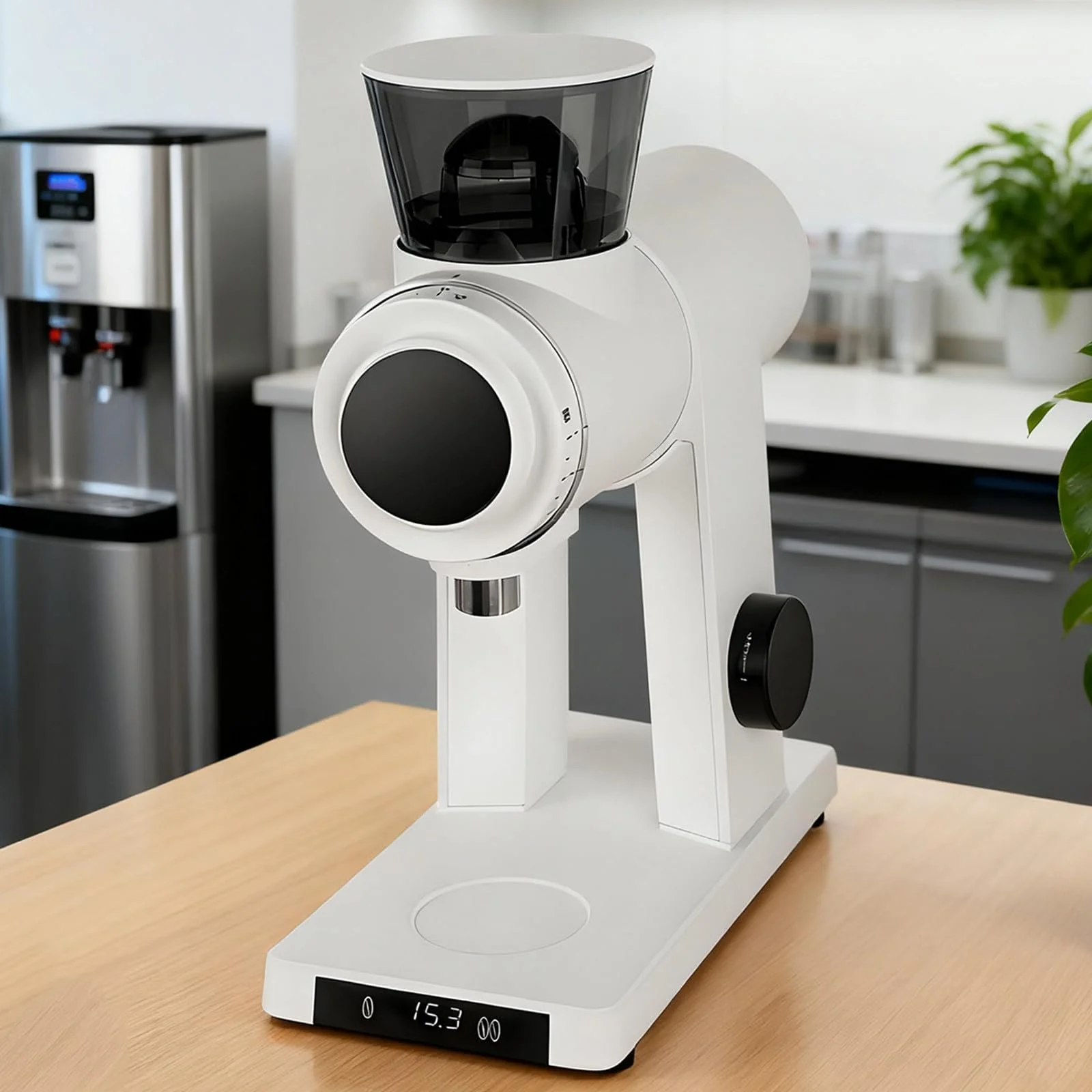 Кофемолка Эспрессо, алюминиевый сплав, модель 60 мм, плоский помол, нержавеющая сталь, 100 г, белый, фото №1