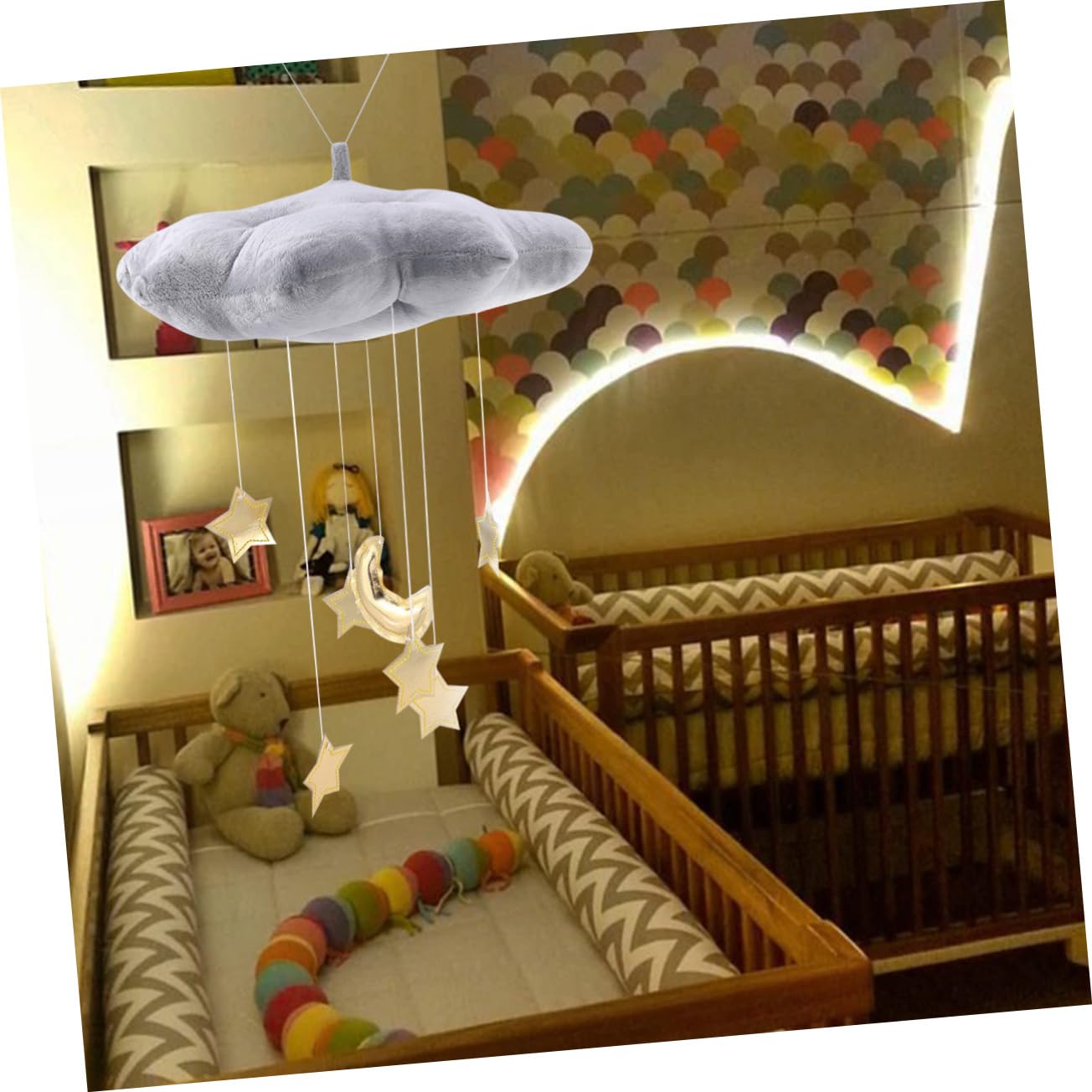 Игрушка Toyvian Wolken Sterne Mond Girlande Подвеска Орнамент Декор Плюшевая Облако DIY Подвеска Северная, фото №4