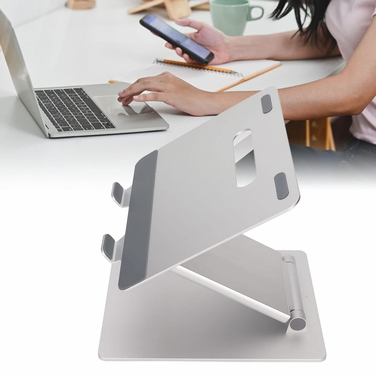 Підставка для ноутбука для столу регульована, з силіконовою накладкою і тепловідведенням, фото №7