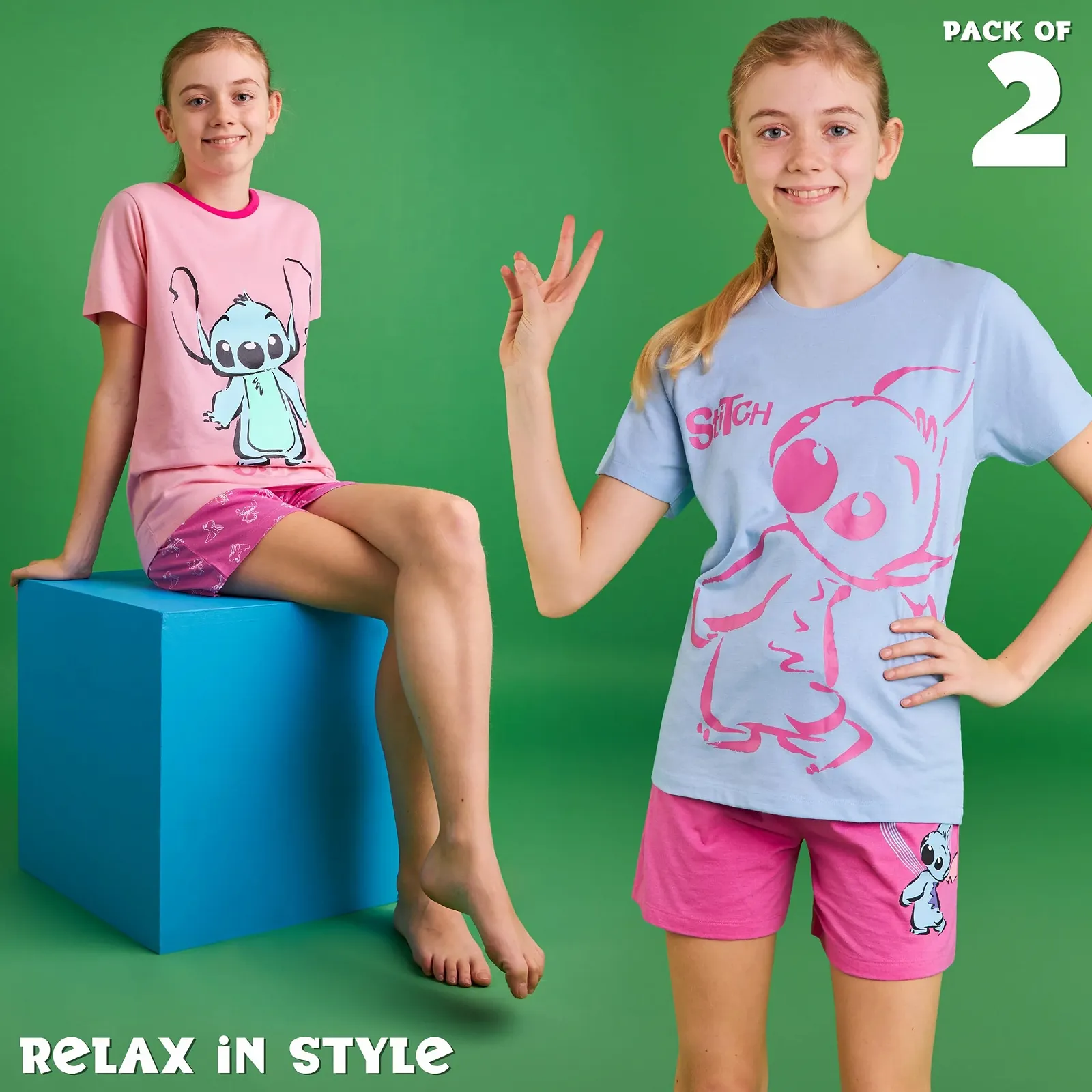 Піжама Disney Stitch для дівчат, футболка з короткими рукавами та шорти - Stitch Things, фото №5 Піжама Disney Stitch для дівчат, футболка з короткими рукавами та шорти - Stitch Things, фото №5