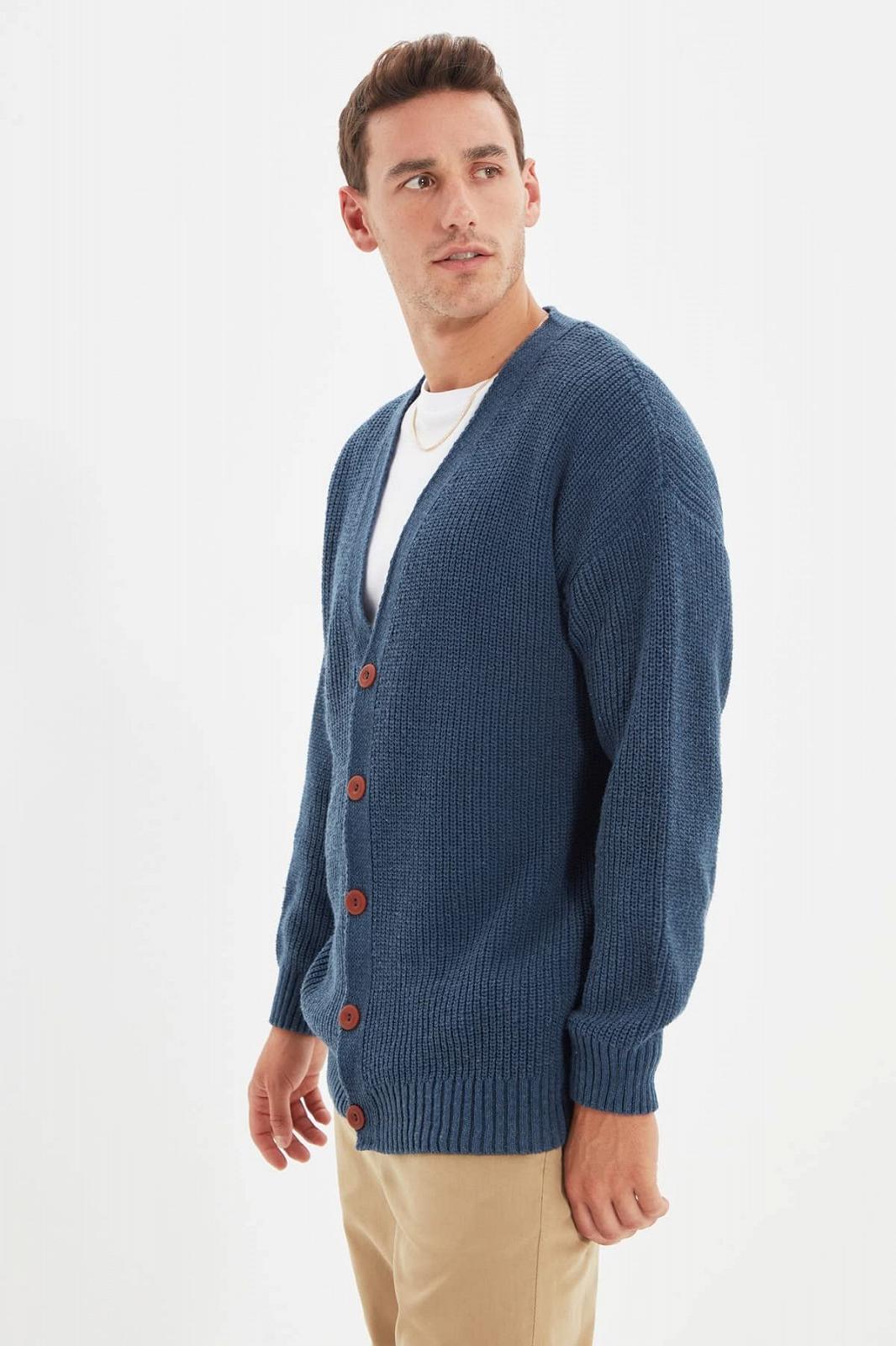 Кардиган TRENDYOL мужской Oversize Basic с V-образным вырезом, фото №3