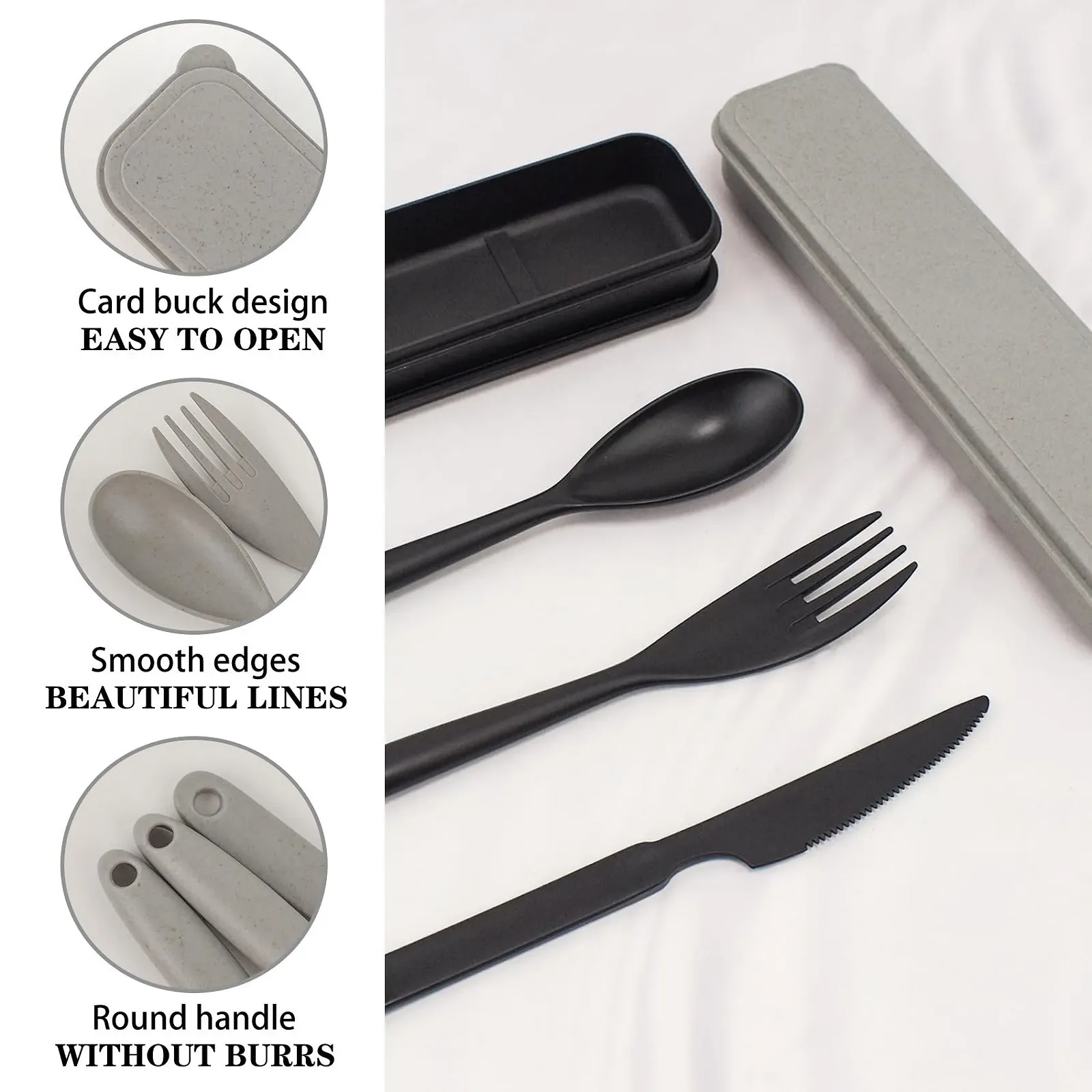 Дорожный набор столовых приборов с чемоданом, большой портативный, фото №3