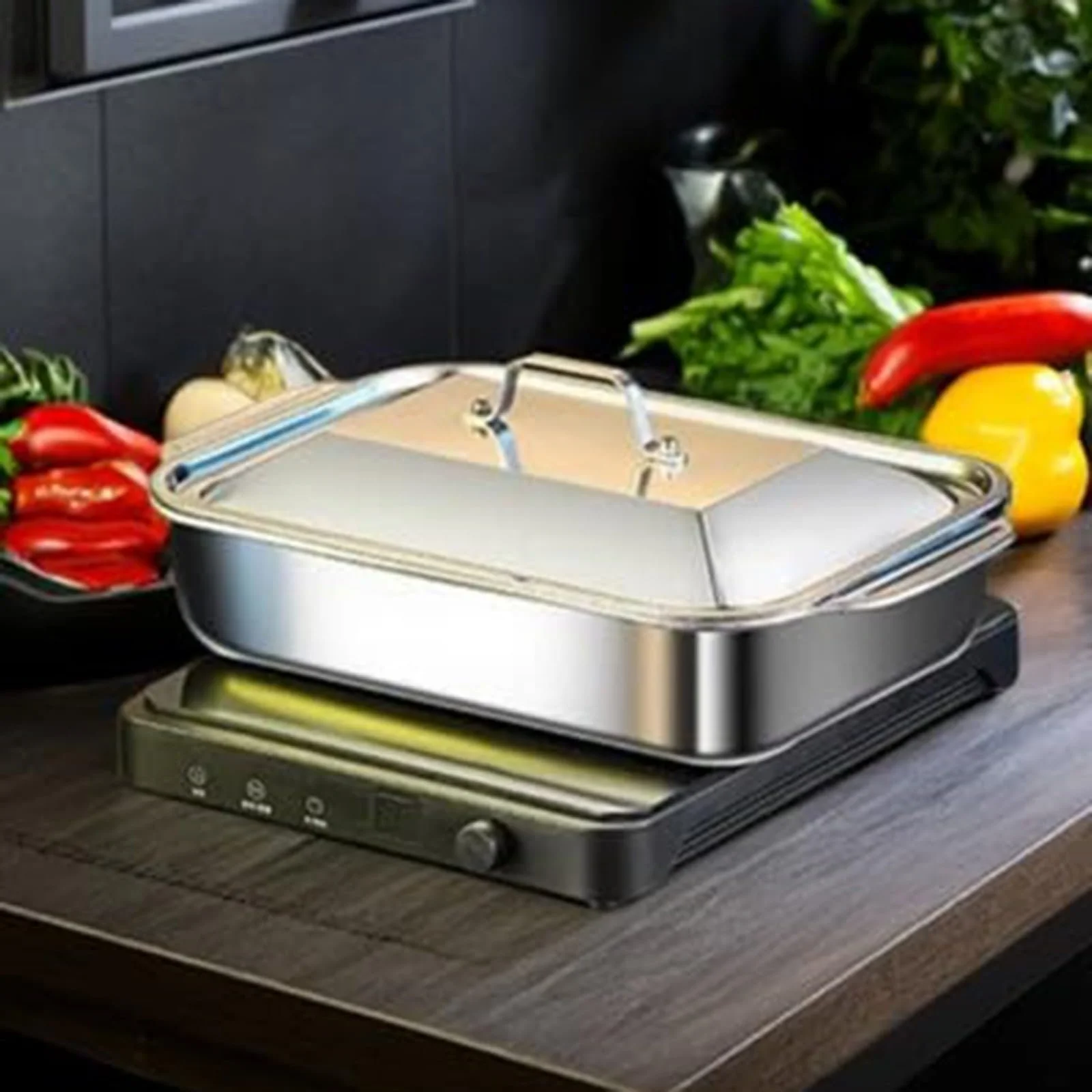 Форма для лазаньи из нержавеющей стали 45,7 x 27,9 см С крышкой и заклепанными ручками, фото №6