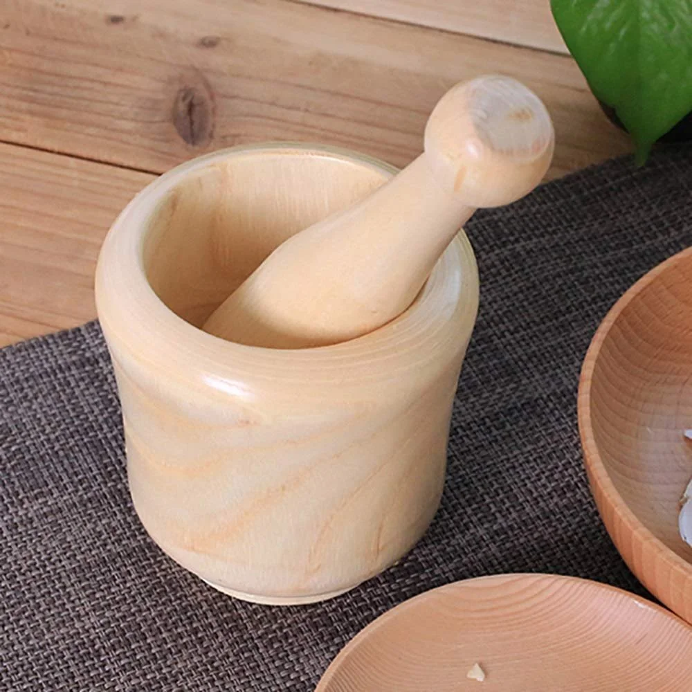 Ступка з товкачиком Дерев'яна для спецій, фото №5