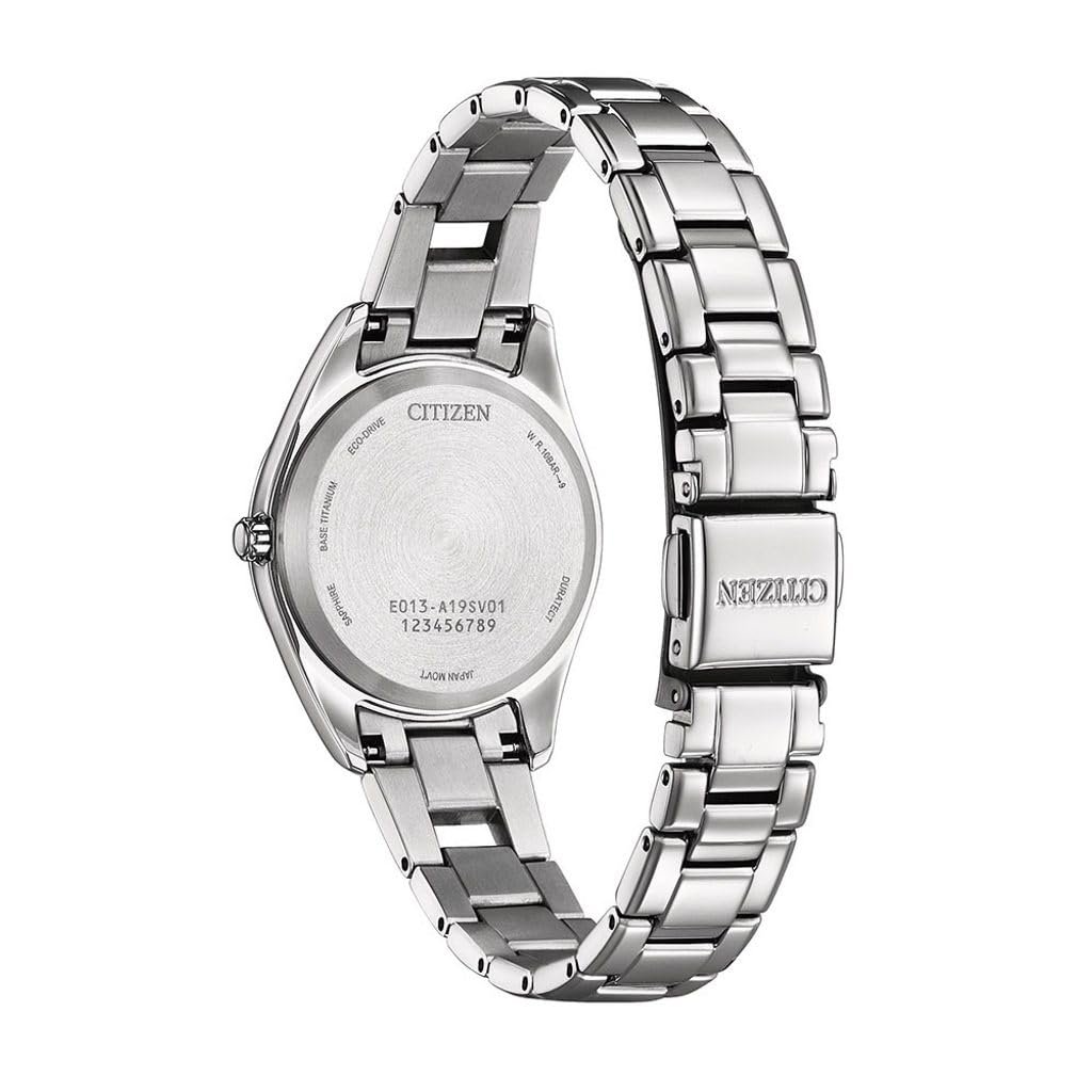 Женские аналоговые часы CITIZEN EW2601-81L, кварцевые, титановый браслет, серебристый, Luxury, фото №3