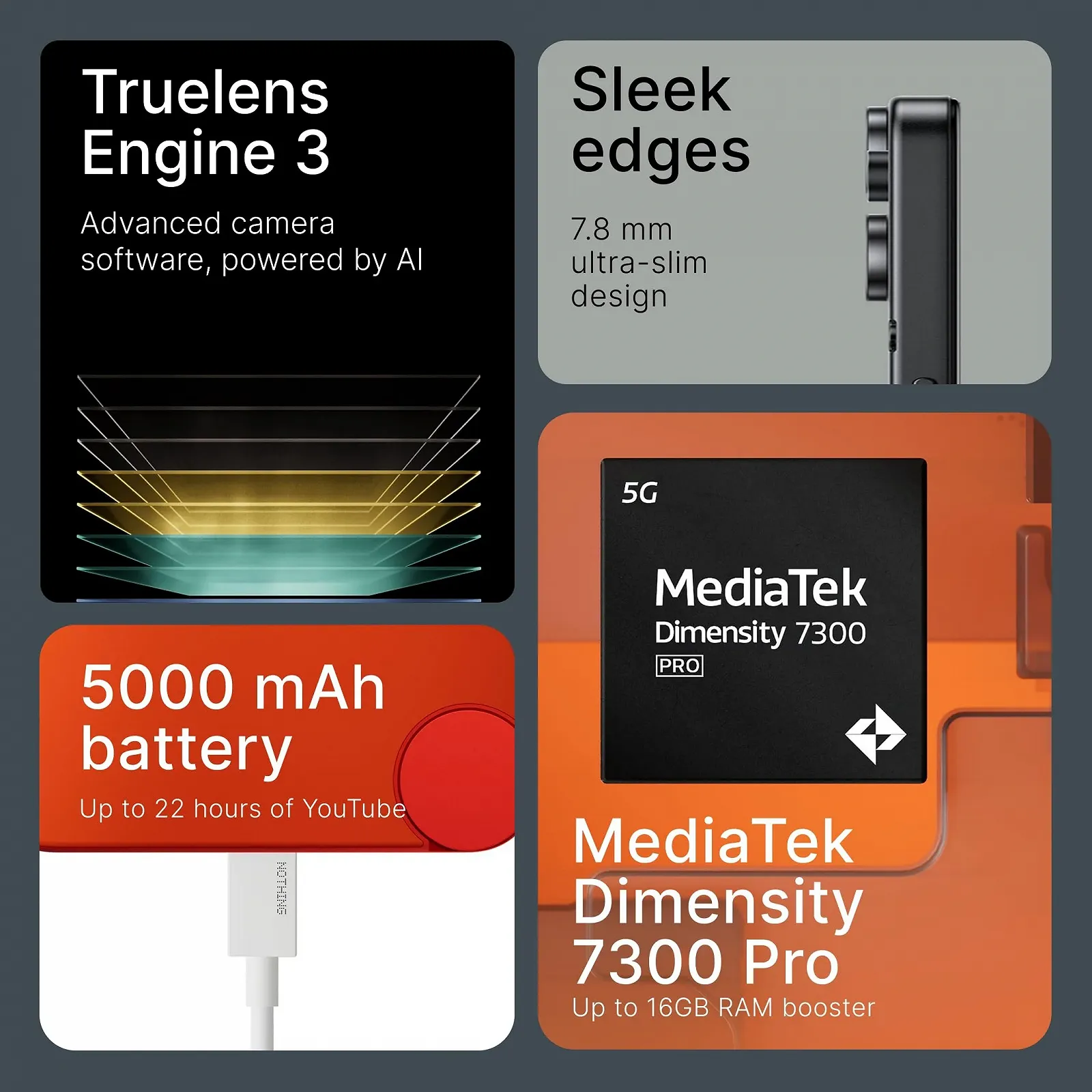 Смартфон CMF Phone 2 Pro 128GB 5G 50MP Камера Black, фото №3