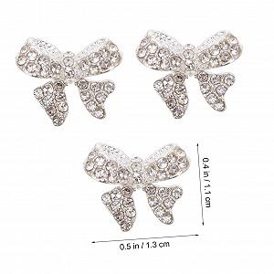 Украшение для ногтей Бантик Серебристый, упаковка 5 шт synthetic.ua - Фото 1