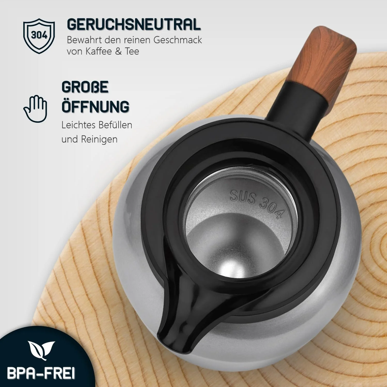 Термос-кавник VETIN 1.5 л, з подвійними стінками з нержавіючої сталі 304, з дисплеєм температури, фото №6 Термос-кавник VETIN 1.5 л, з подвійними стінками з нержавіючої сталі 304, з дисплеєм температури, фото №6