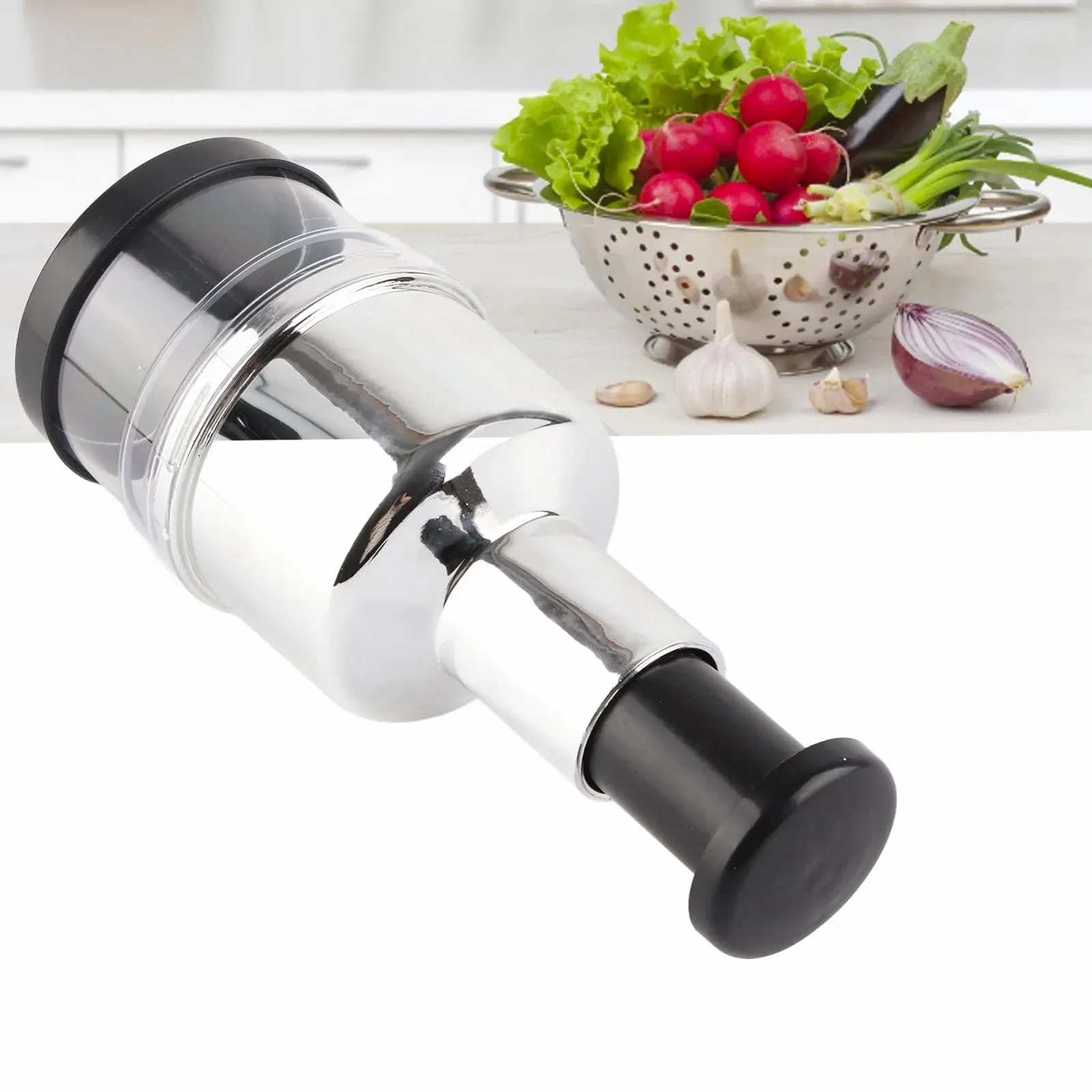 Подрібнювач Ручний Zwiebelzerkleinerer Нержавіюча сталь для кухні, фото №9