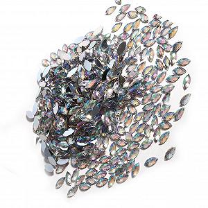 Стразы Плоские 7x15мм WHITE, 500 шт synthetic.ua - Фото 1