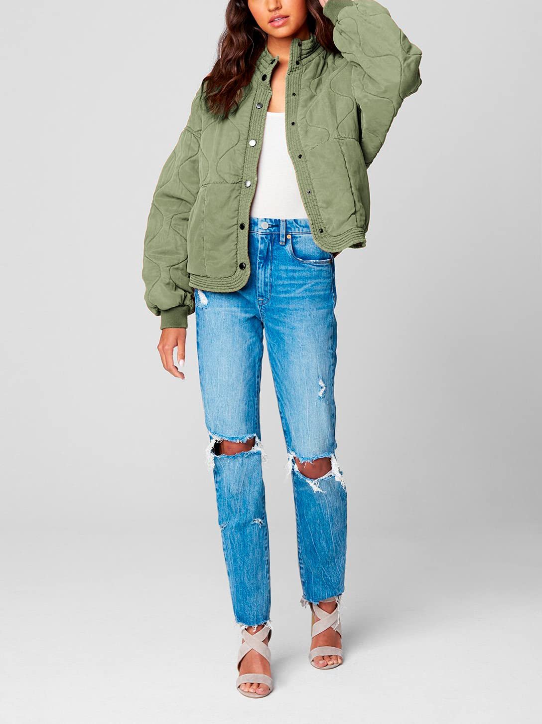 Куртка [BLANKNYC] Tencel з стьобаними плечима для жінок, фото №3