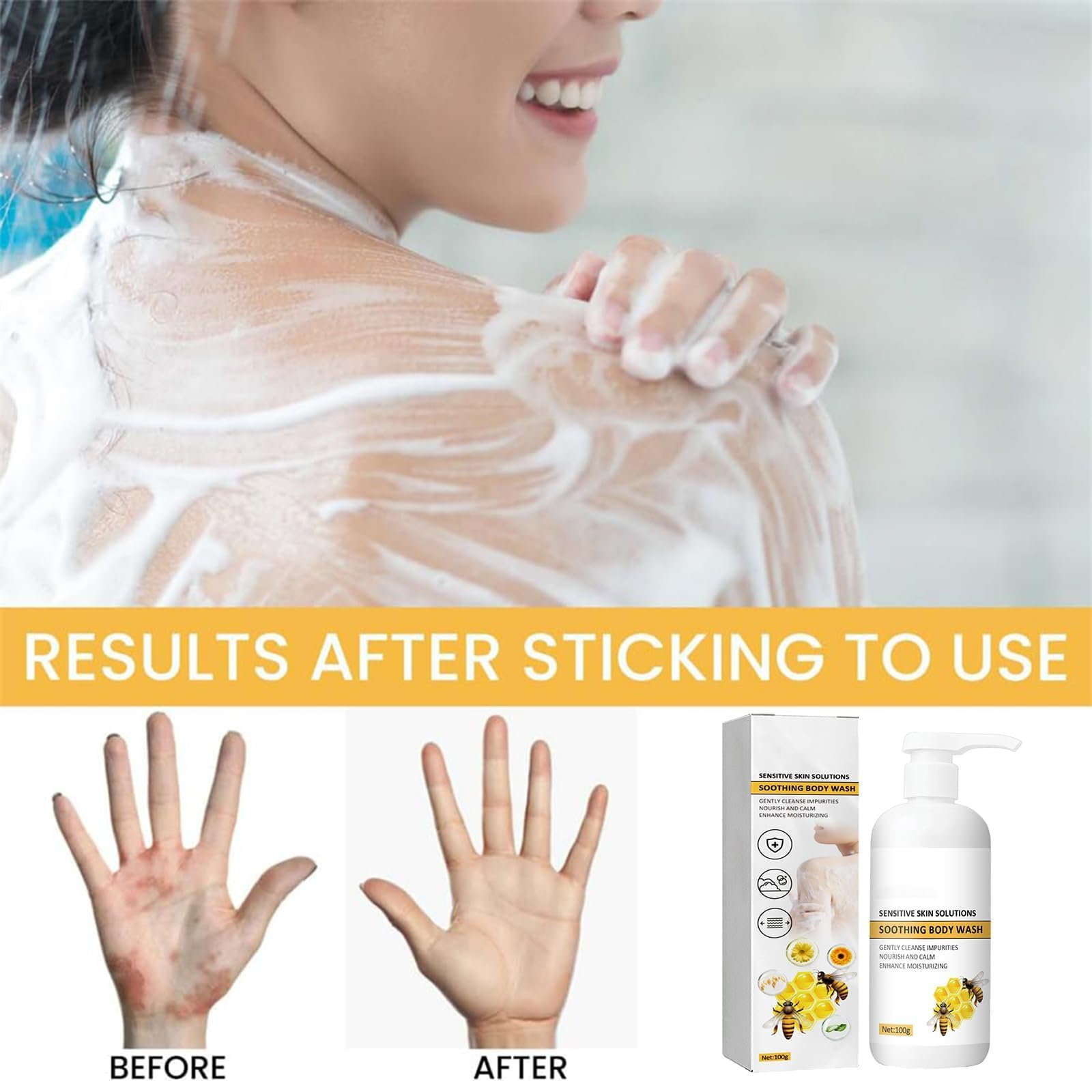 Заспокійливий гель для душу Honey Intimate для жінок, фото №7