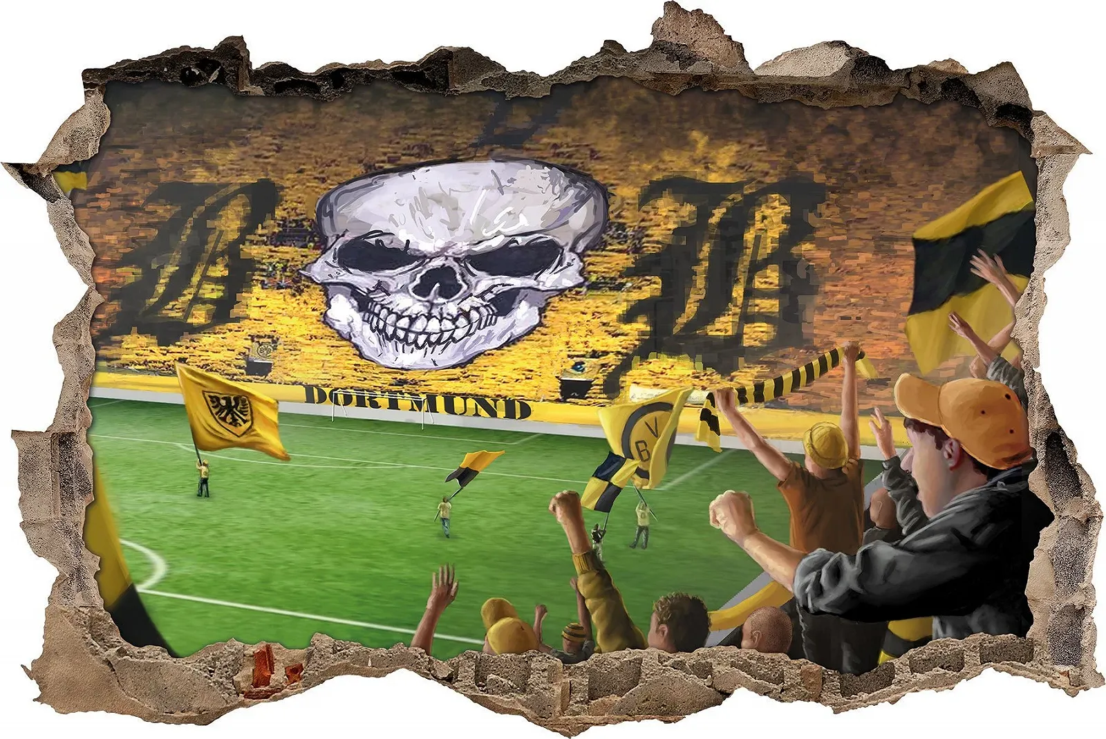 Наклейка на стену Ultras Dortmund Stadium 3D 92 x 62 см, фото №1 Наклейка на стену Ultras Dortmund Stadium 3D 92 x 62 см, фото №1