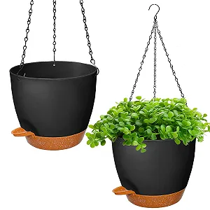 Підвісний горщик для квітів з автополивом Набір 2 шт. Пластик 20.5 см - Фото 1