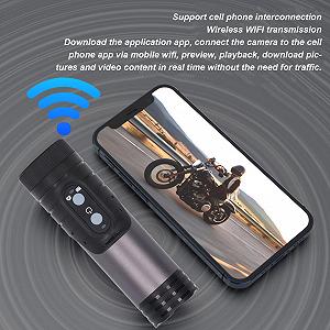 Екшн-камера для велосипедних та мотоциклетних шоломів 4K WiFi Спортивна Екшн-ДВ Екшн-камера Водонепроникна Антишокова Зовнішня Велосипедна Спортивна Екшн-камера з широким кутом 120 Градусів Петля з кріпленням на шолом Темно-сіра synthetic.ua - Фото 1