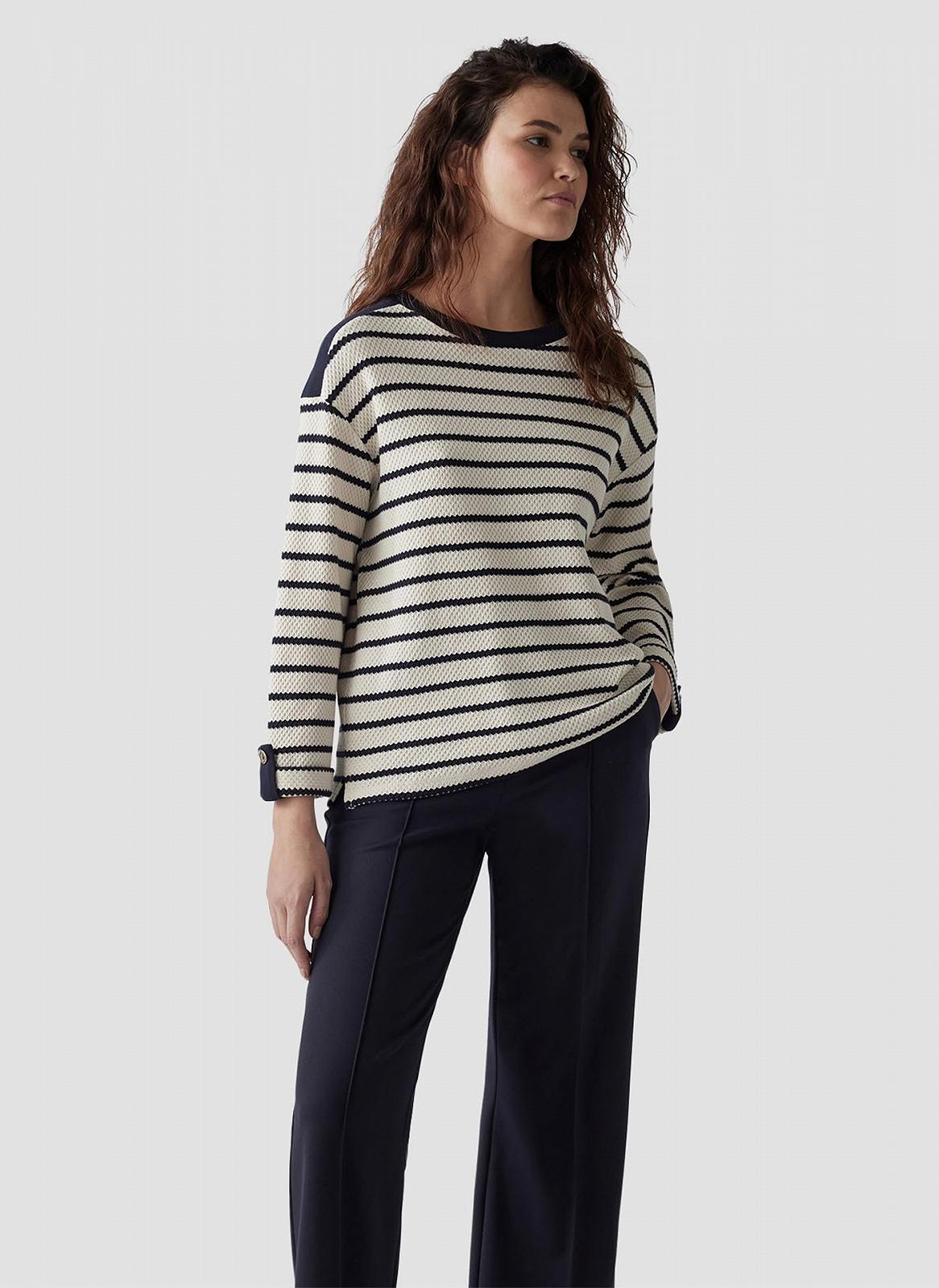 Свитшот LeComte В полоску Бежевый, фото №4 Свитшот LeComte В полоску Бежевый, фото №4