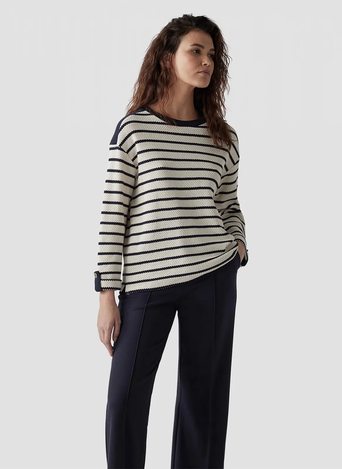 Свитшот LeComte В полоску Бежевый, фото №4