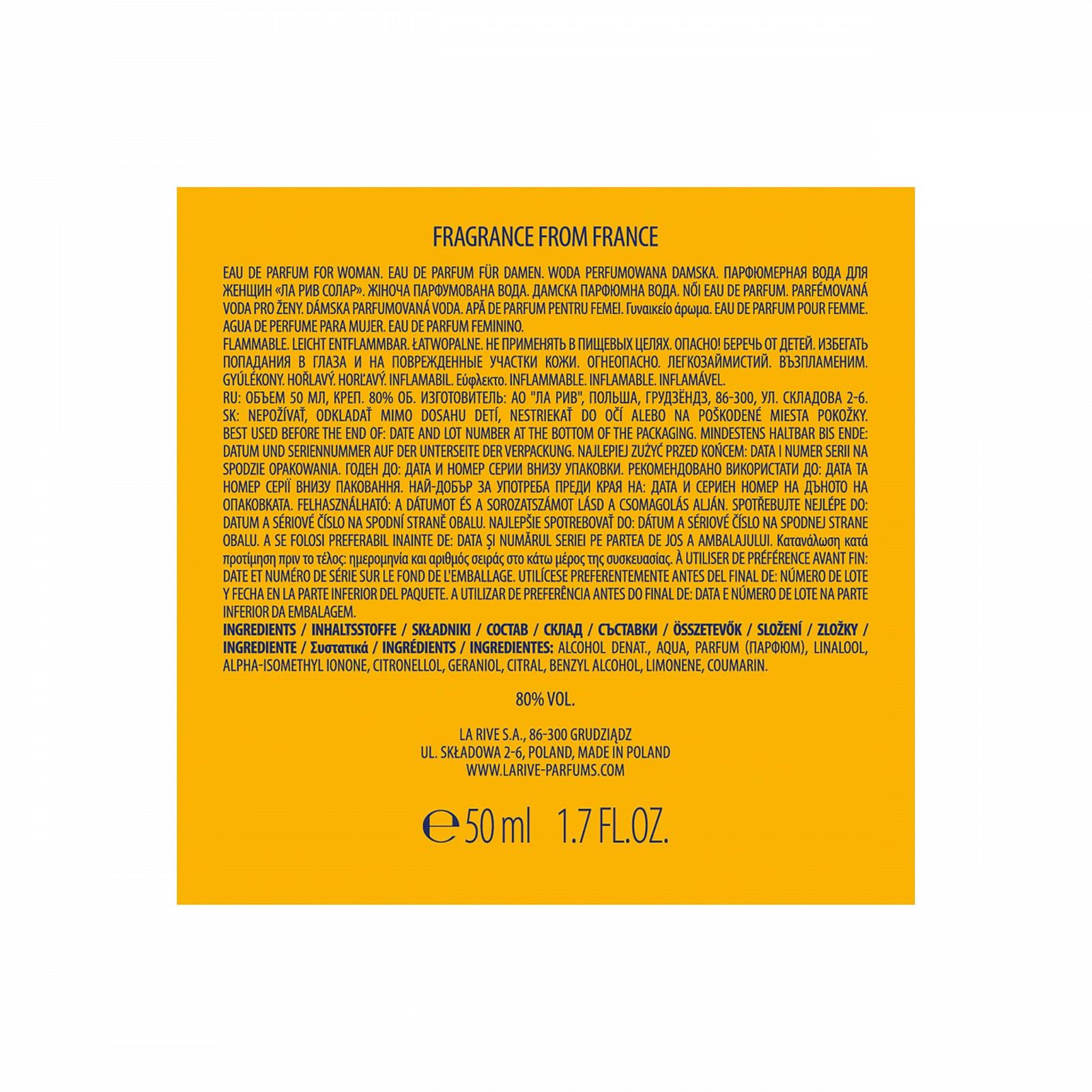 Парфумерна вода LA RIVE Solare 50 мл Жіночий аромат, фото №3