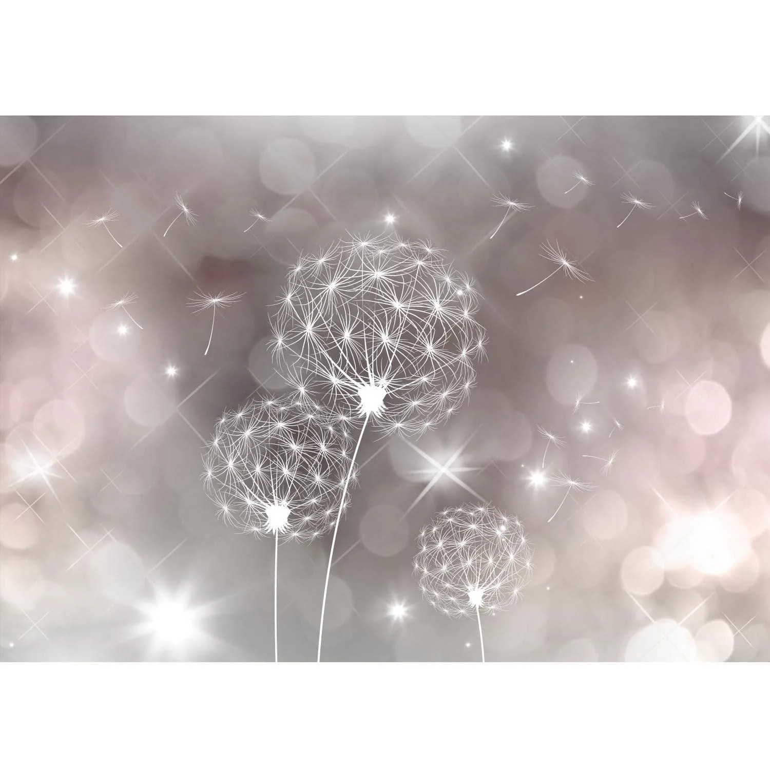 Фотошпалери 9174012a Кульбаба Абстракція 396 x 280 см Флізелінові Сірий, Бежевий, фото №1