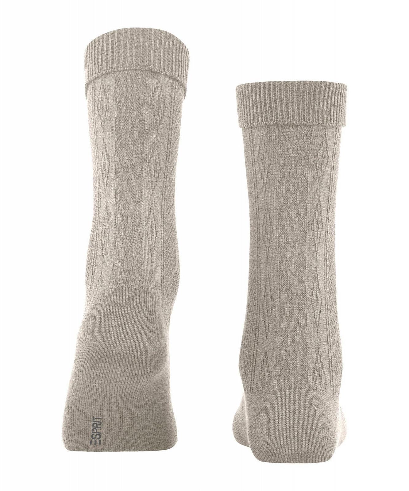 Женские носки для ботинок ESPRIT Cable Stitch, дышащие, из органического хлопка, с узором, 1 пара, фото №2