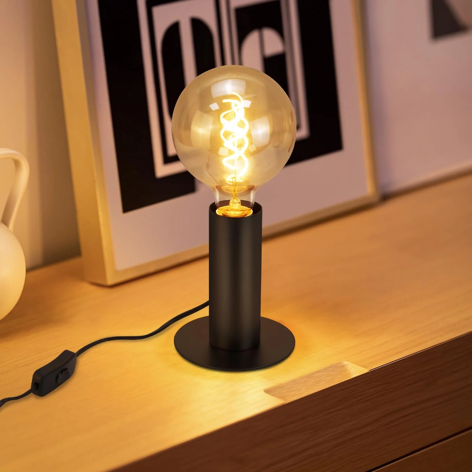 Настільна лампа Vintage Industrial E27 Чорна 40 Ват з вимикачем, фото №7