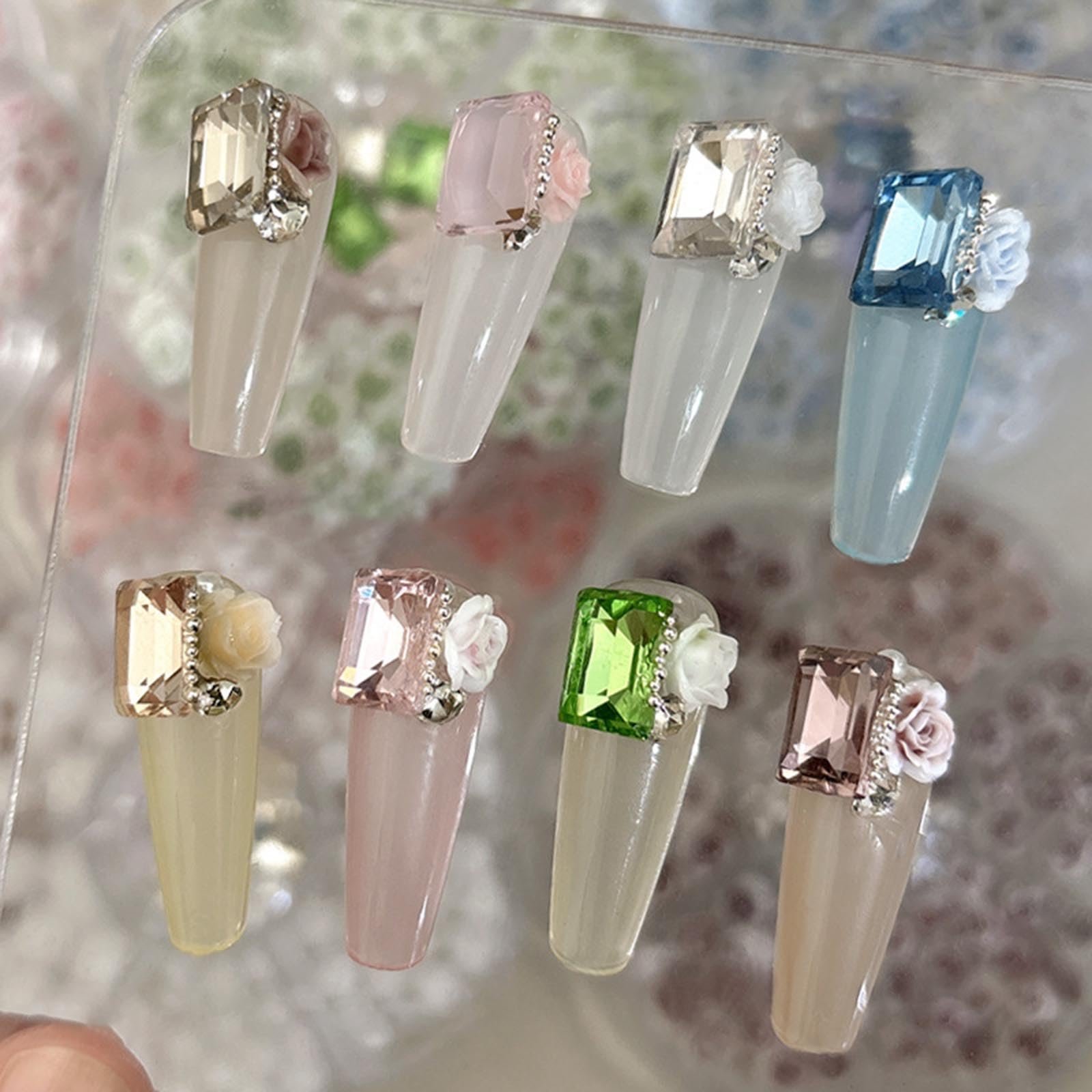 3D Квіти для нігтів, кристали, прямокутні прикраси для акрилових нігтів, фото №8 3D Квіти для нігтів, кристали, прямокутні прикраси для акрилових нігтів, фото №8