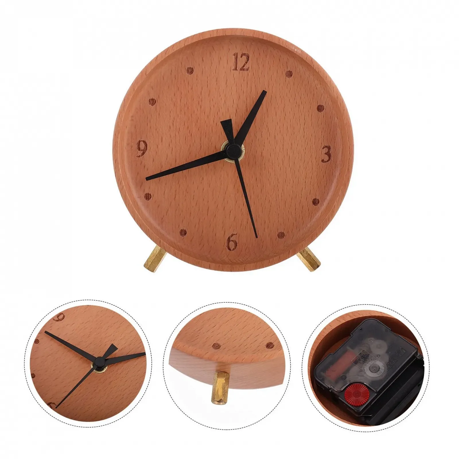 Настольные часы MUCKLILY Massivholz Аналоговые Ретро-дизайн, фото №9