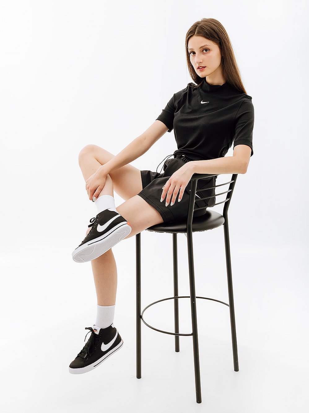 Футболка Nike W NSW ESSNTL RIB MOCK SS TOP L, фото №4