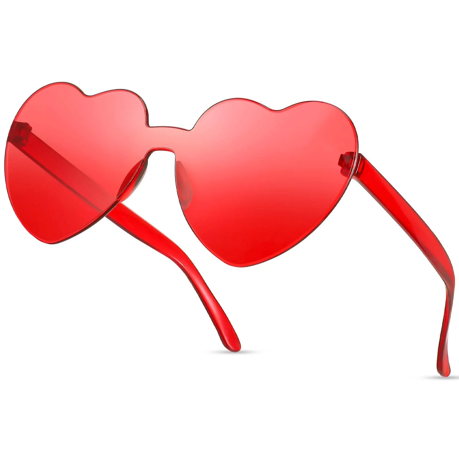 Сонцезахисні Окуляри Fiada Серцеподібні Без оправи Прозорі Кольорові Червоні, фото №1 Сонцезахисні Окуляри Fiada Серцеподібні Без оправи Прозорі Кольорові Червоні, фото №1
