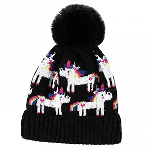 В'язана зимова шапка CALLARON Kätzchen з плюшевим помпоном - Фото 1